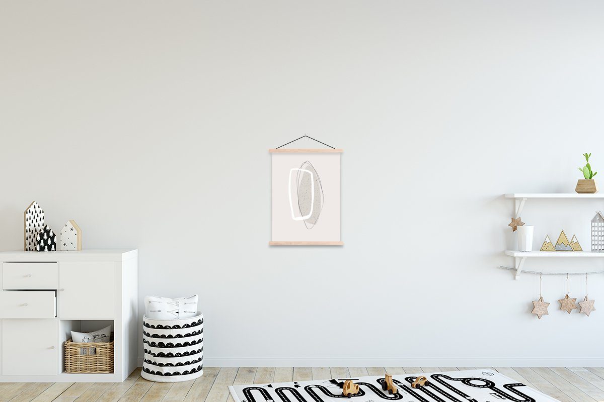 Textilposter Magnetisch Posterleiste, St), Wohnzimmer, MuchoWow Abstrakt (1 Design, für Poster Bilderleiste, - Pastell -