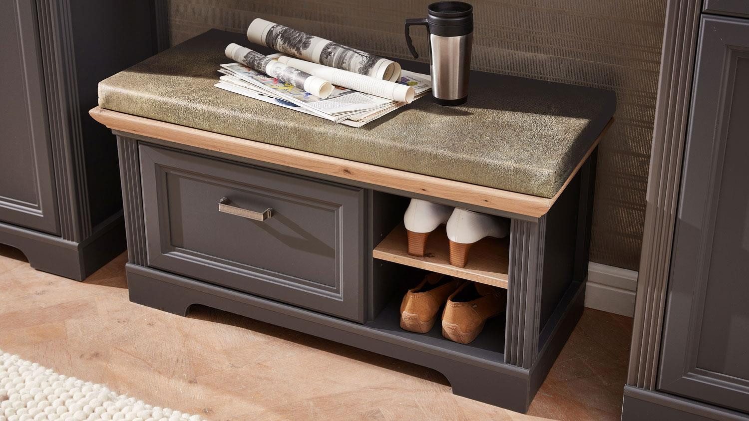 Innostyle Garderoben-Set Garderobenset 3 Jasmin Garderobe graphit Artisan Eiche 281x204, (5-St)