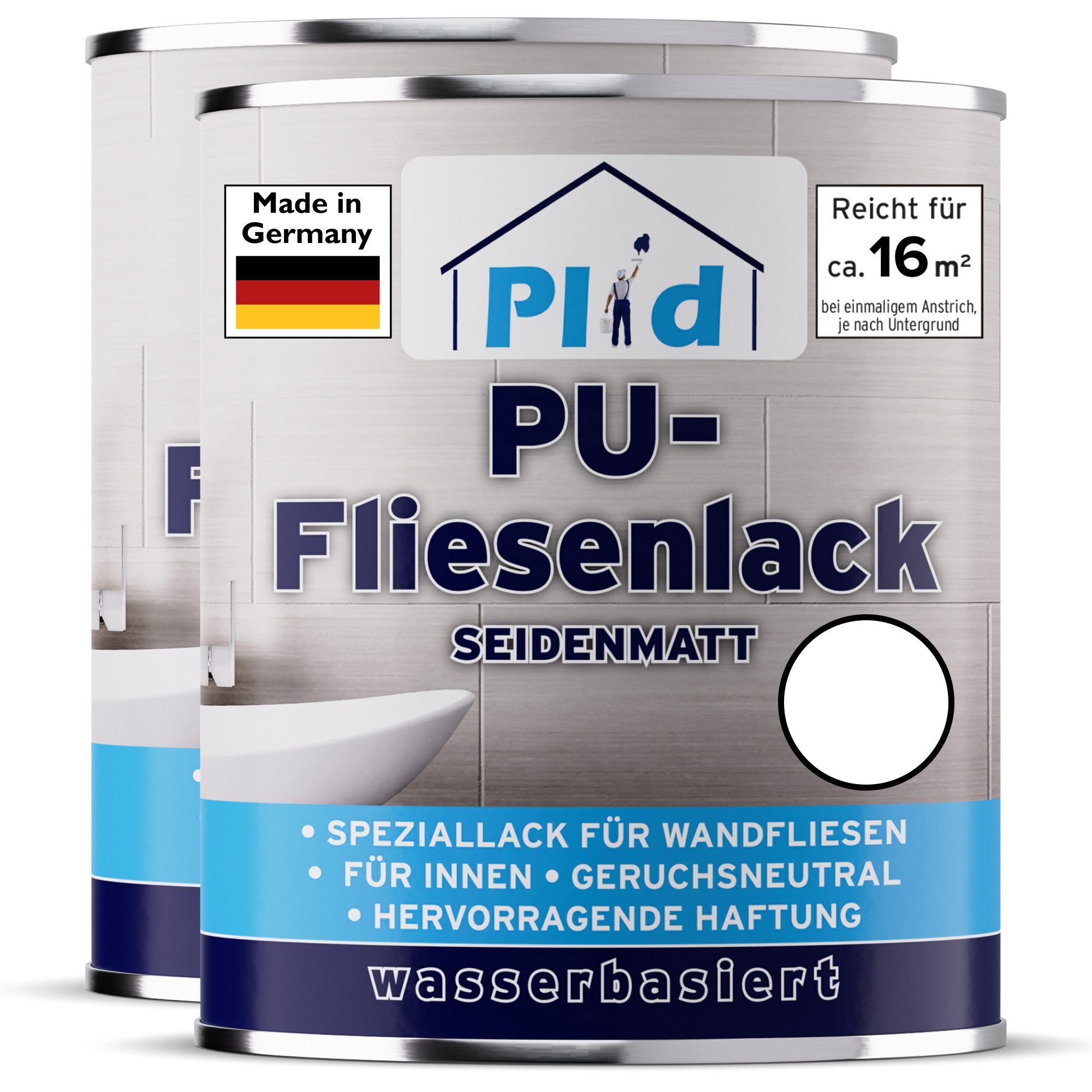 plid Fliesenlack Fliesenlack Fliesen Lack Fliesenfarbe Fliesen / Lackieren Bad Küche, schnelltrocknend, spritzwasserbeständig, verarbeitungsfertig