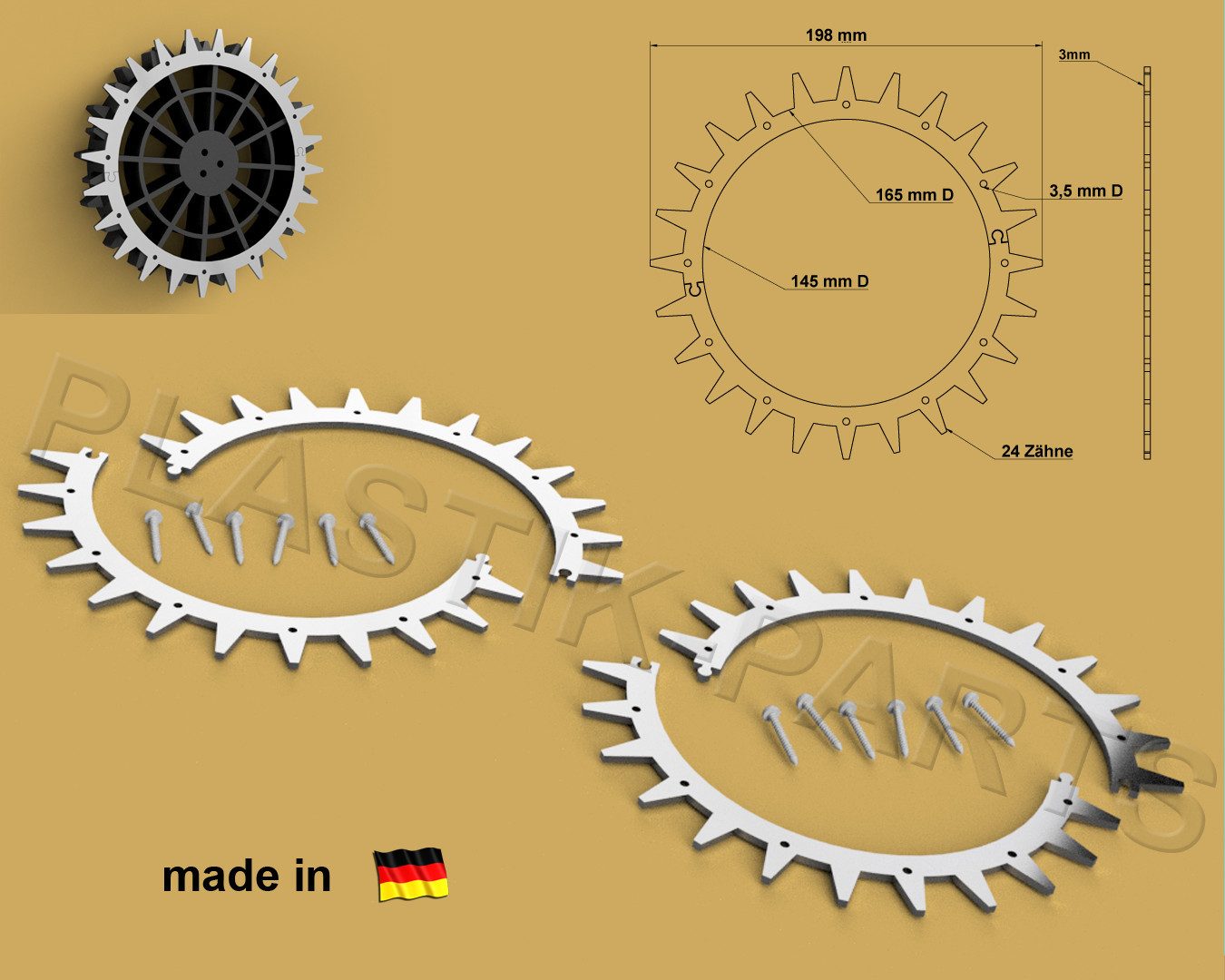 Mähroboter-Rad Spikes Offroad Profil Gardena R38Li R40Li R50Li R70Li R80Li Flymo