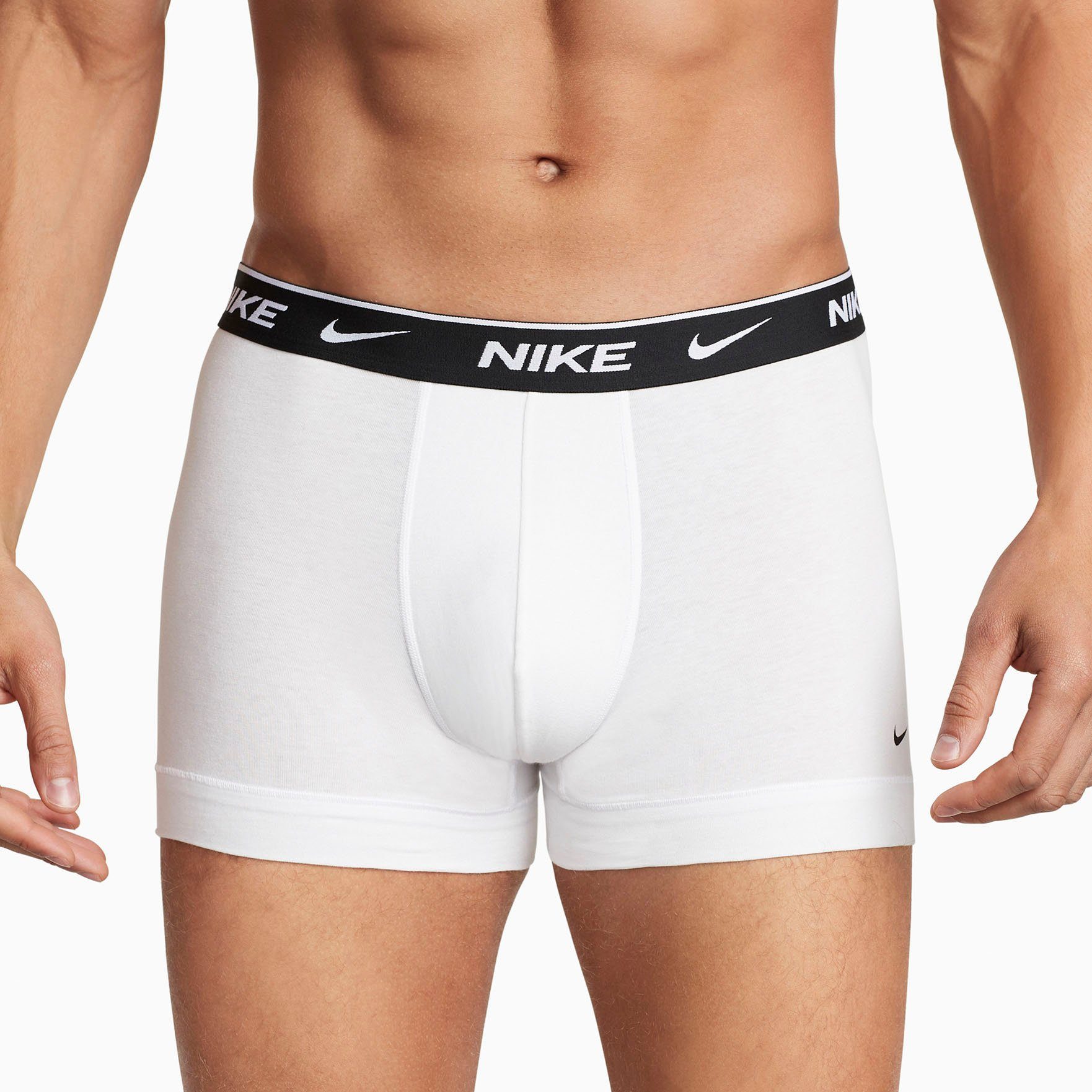 HEATHER/BLACK 3-St., NIKE aus Boxer Baumwoll-Stretch WHITE/GREY TRUNK Underwear 3er-Pack) (Packung, 3PK