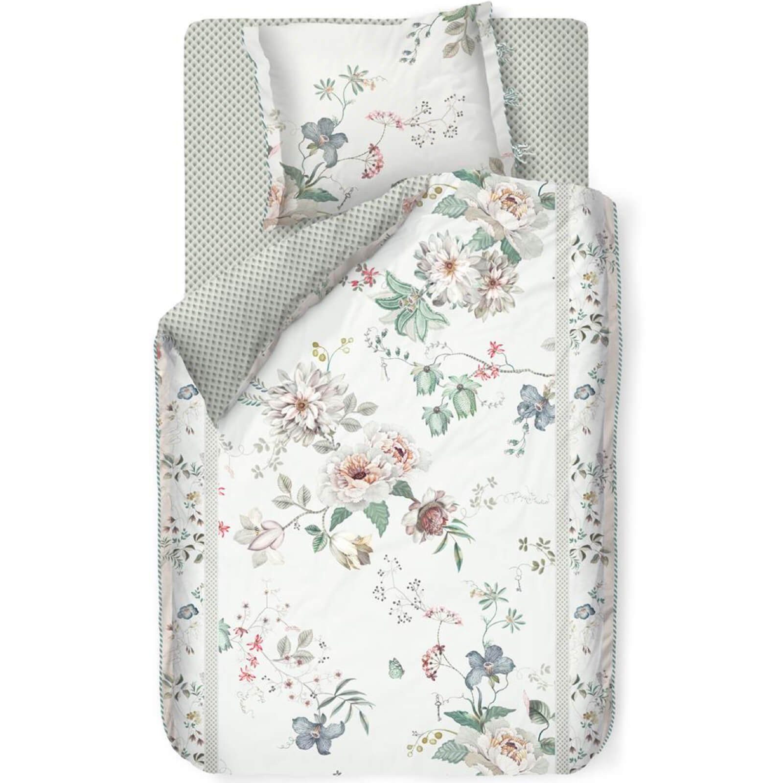 PiP Studio Bettwäsche Tokyo Bouquet Weiß, Perkal, 2 teilig, Lilien, Dahlien günstig online kaufen