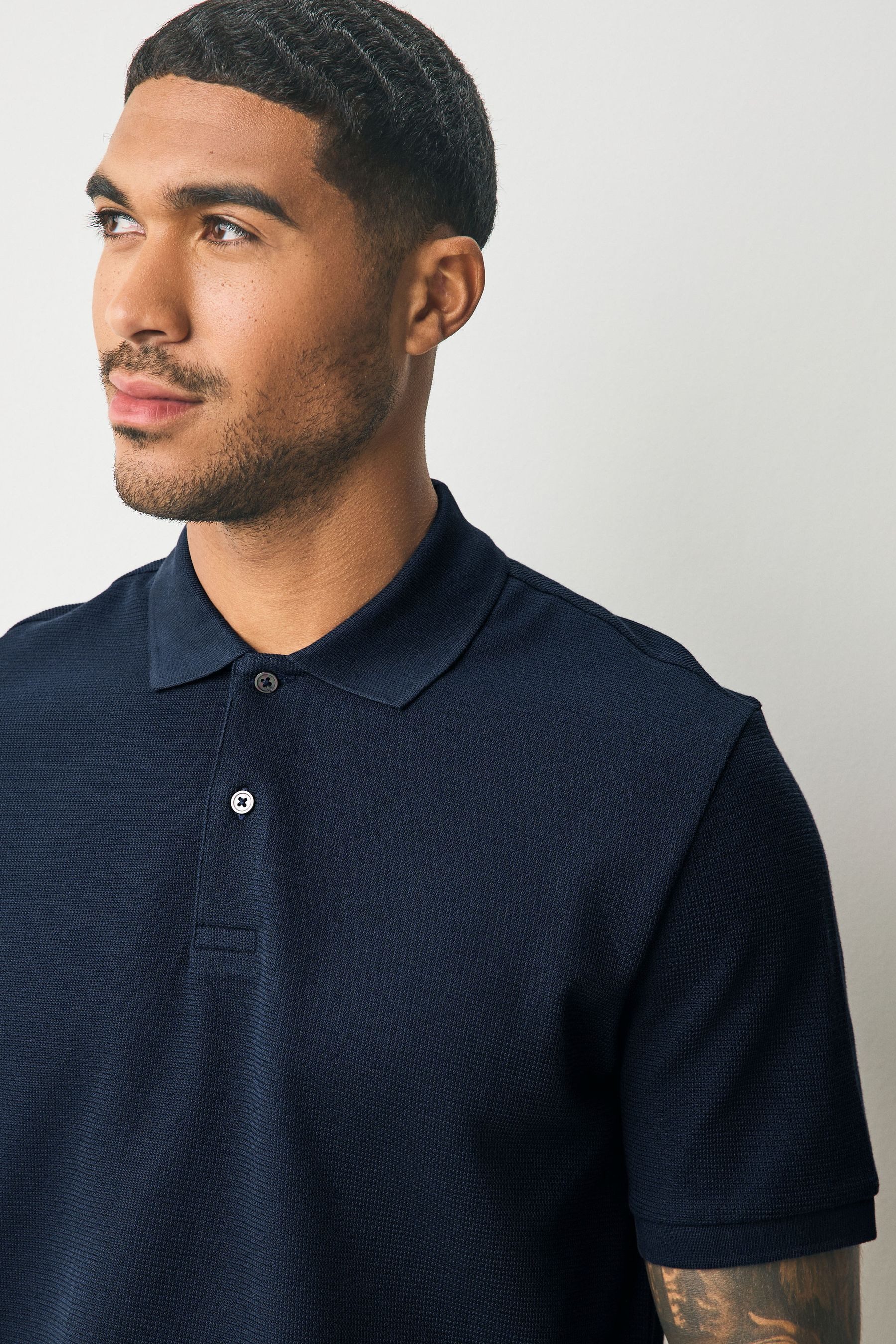 Next Poloshirt Elegantes strukturiertes Polohemd (1-tlg)