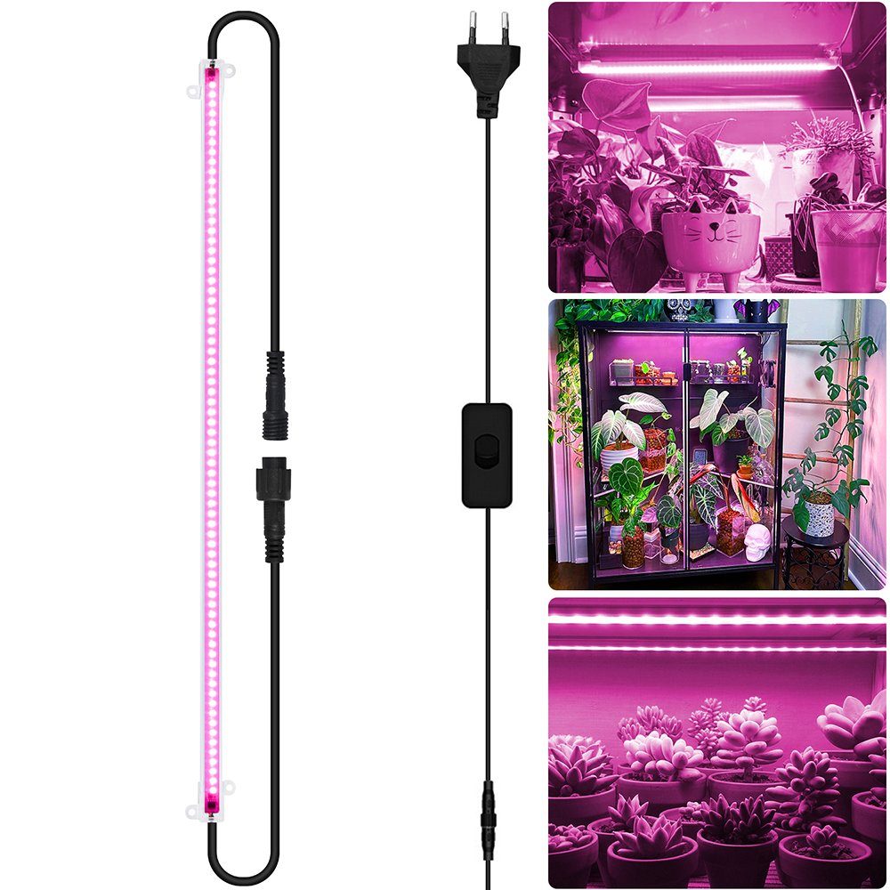 Qualra Pflanzenlampe LED Vollspektrum Pflanzenlampe 30/50cm Anschließbar Growlight Stecker, für Verschiedene Pflanzen Gartenpflanzen