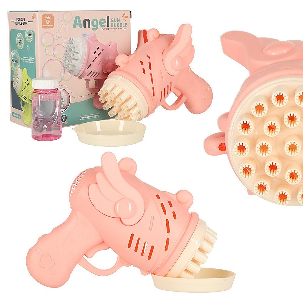 Ikonka Seifenblasenpistole Seifenblasenkanone Blasenmaschine Kinderspielzeug, Flügel-Design, viele Blasen, Batteriebetrieb