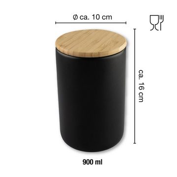 Moritz & Moritz Vorratsdose Keramik Aufbewahrungsdose, Keramik, (Packung, 2-tlg), 900 ml - Beschreibbar