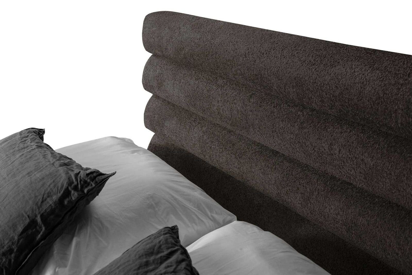 (1-tlg., 1x Luxus JVmoebel Doppelbett in Bett), Doppel Textil Bett Betten Design Schlafzimmer Grau Europa Made Bett