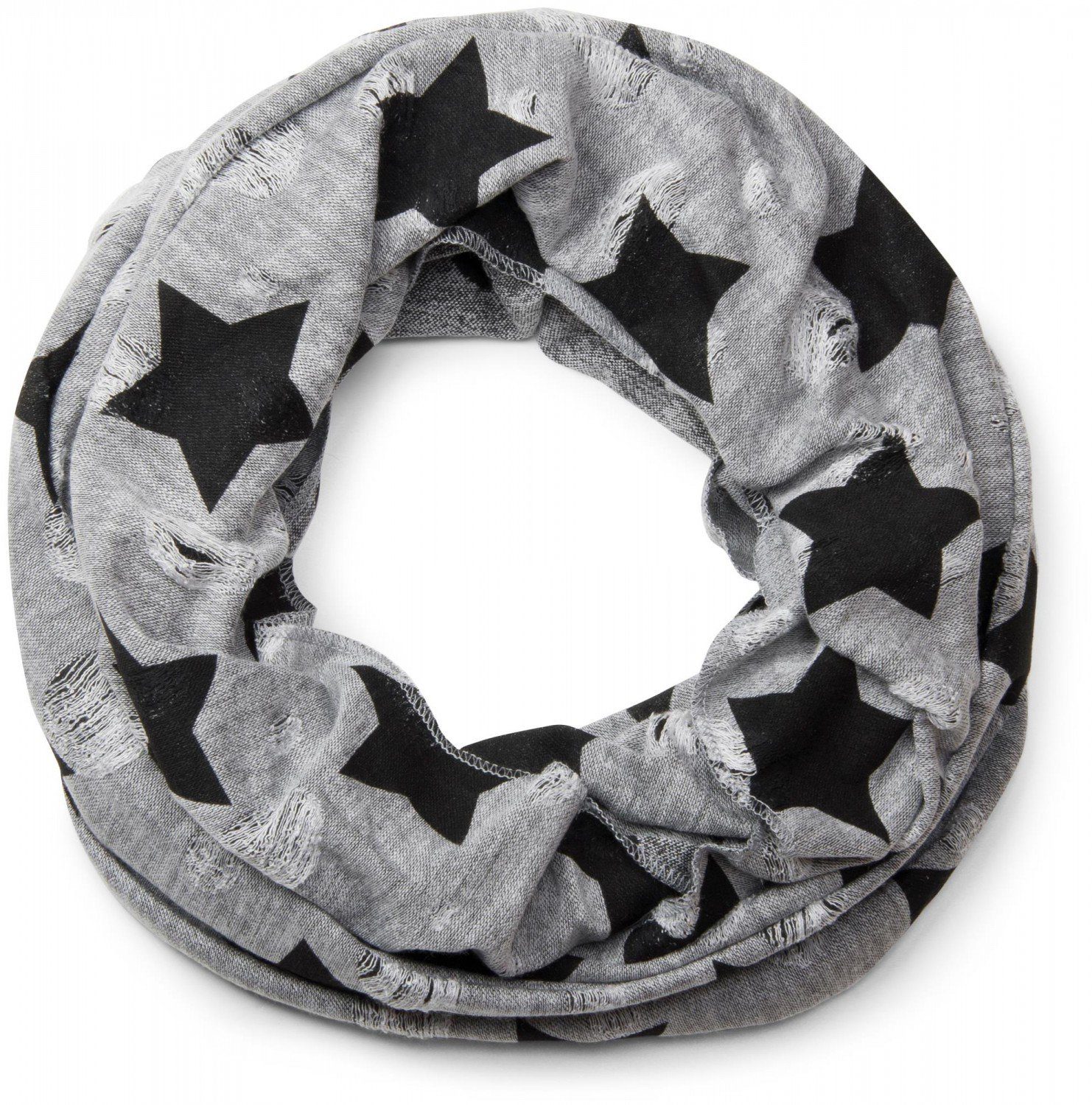 styleBREAKER Loop Loop Schal mit Sterne und Punkte Muster, (1-St) günstig online kaufen