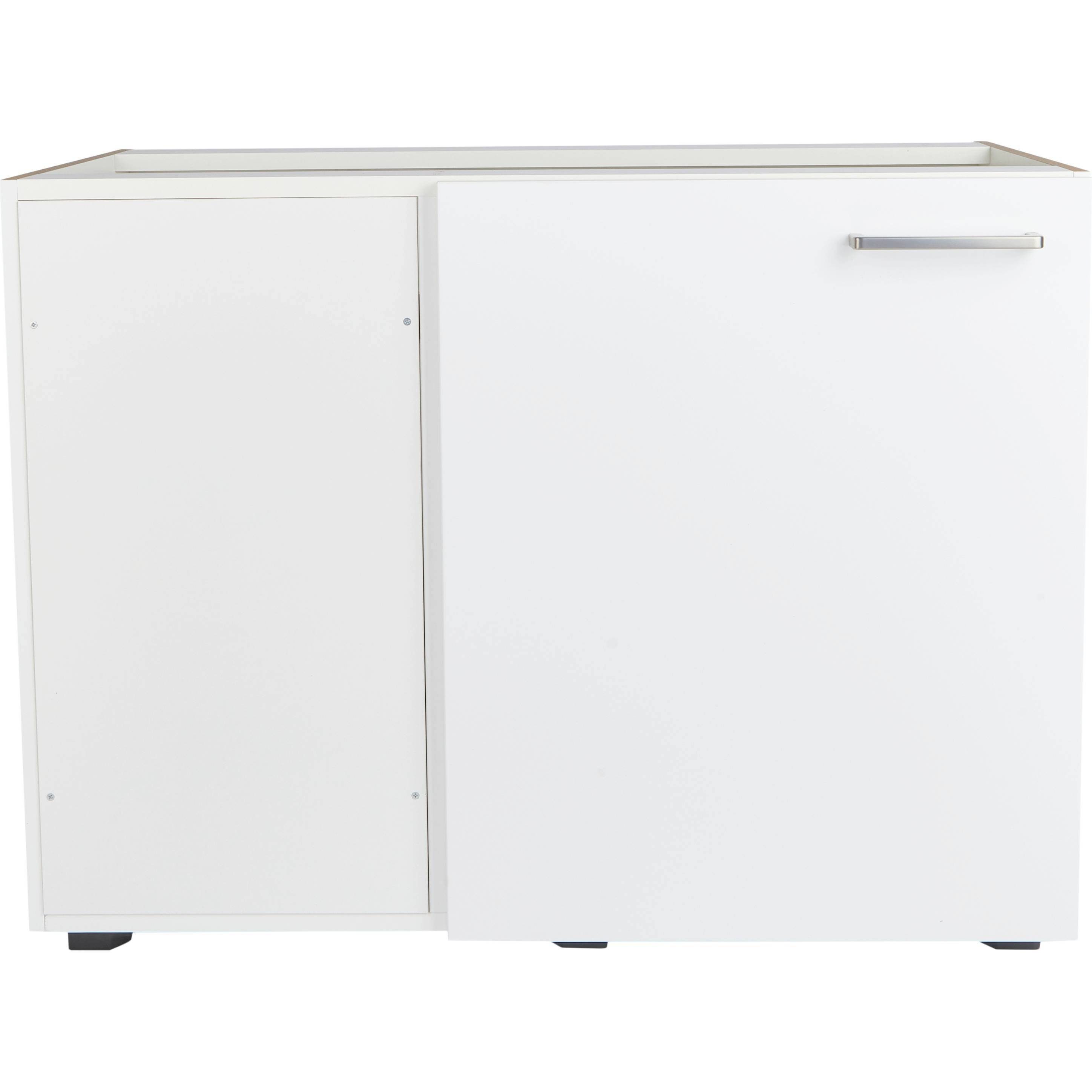 nobilia® Eckunterschrank UEDF100-60 Metallgriff Schwarz 726, hochwertig + komplett vormontiert