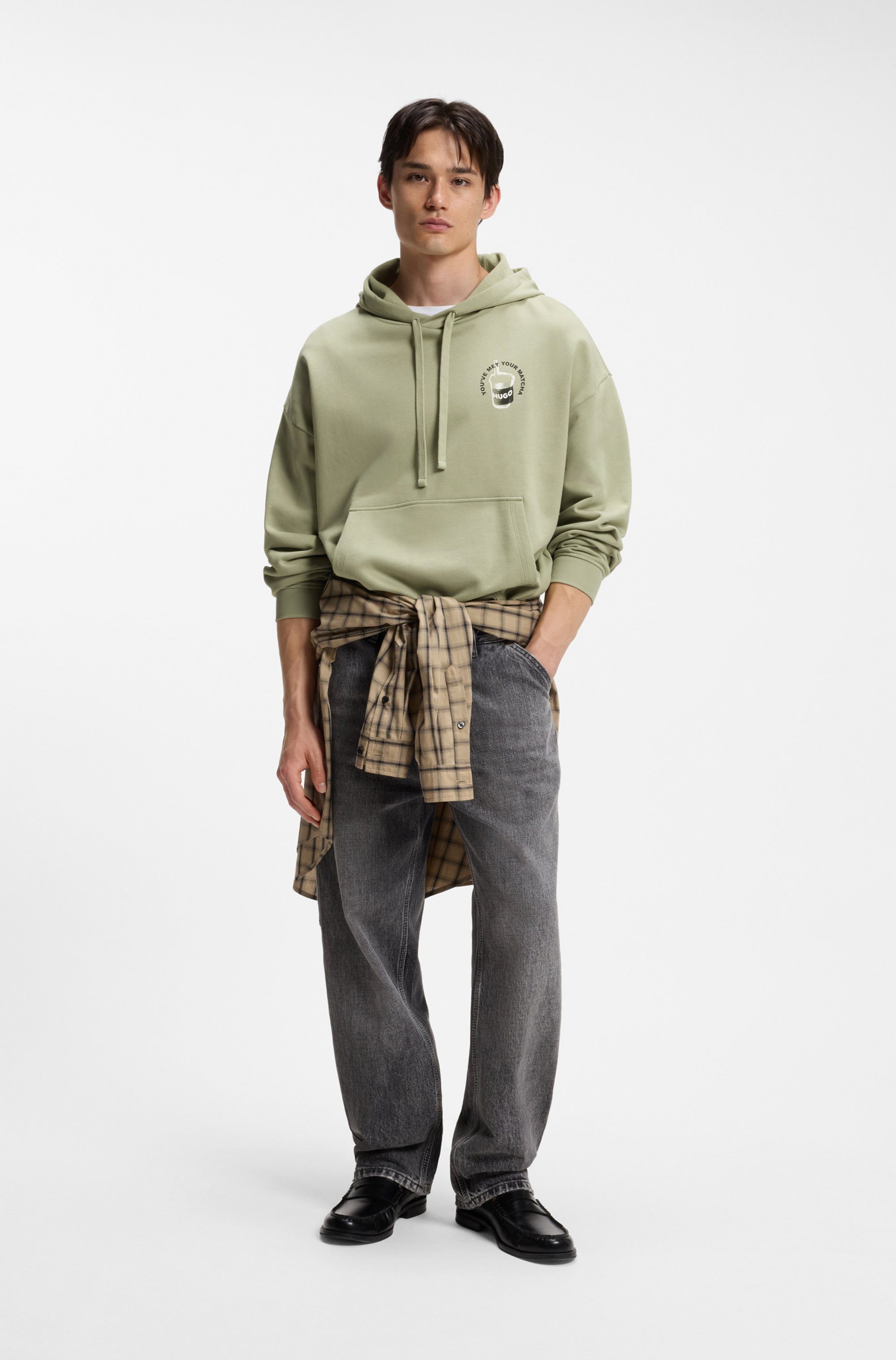 HUGO Kapuzensweatshirt Necdysis Regular Fit, Kapuze mit Kordelzug, reine Baumwolle