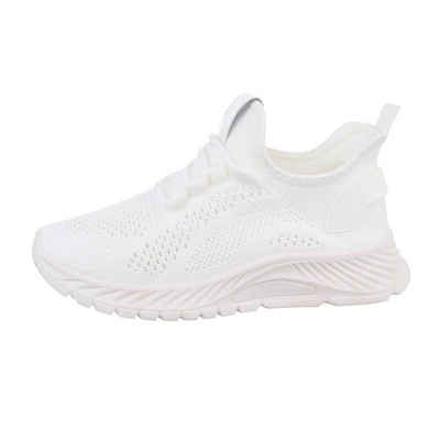 Ital-Design Damen Low-Top Freizeit Sneaker (85493278) Flach Sneakers Low in Weiß