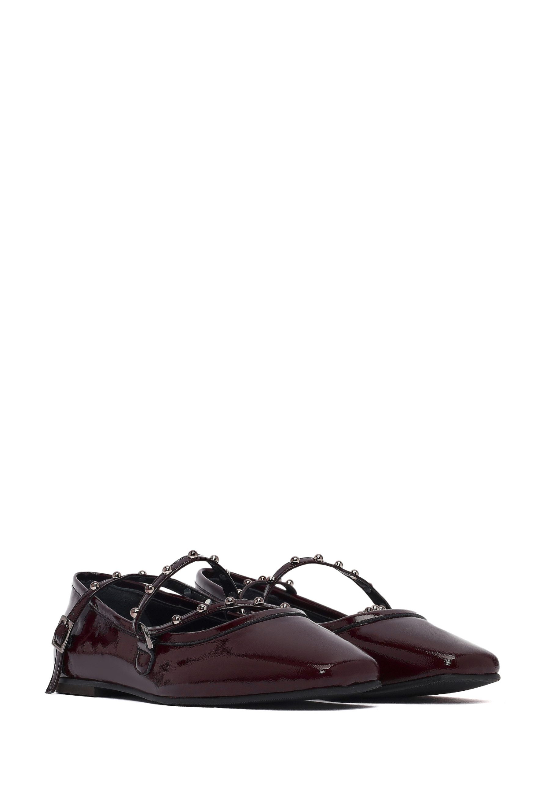 Derimod Ballerinas aus Lackleder Ballerina Kunstlederfutter, TPU Sohle, Absatz 1,5 cm