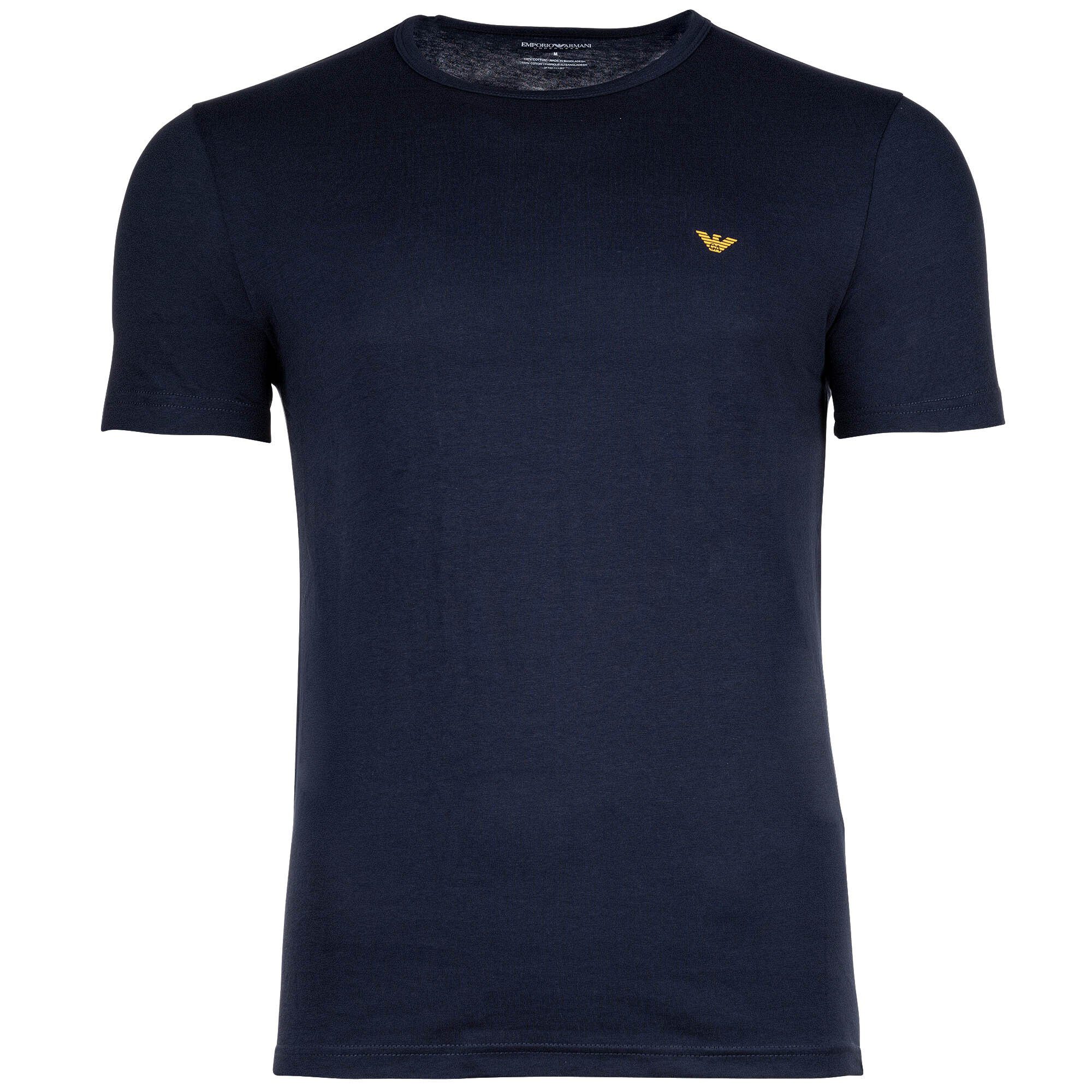 Pack Armani - T-Shirt COTTON, PURE Kurzarm Blau Herren T-Shirt, 2er Emporio