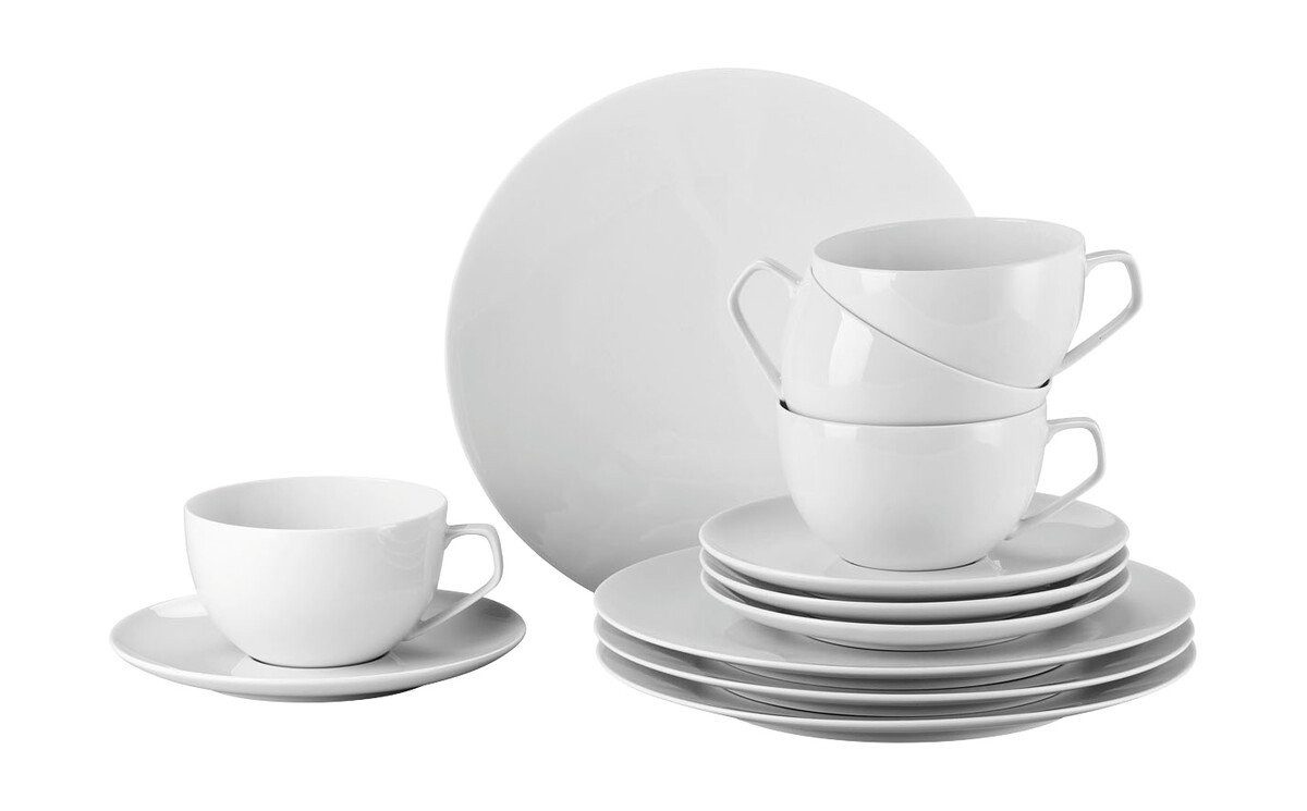 Rosenthal Geschirr-Set Kaffee-Set 18-tlg. TAC Gropius Weiß, 6 Personen, Porzellan
