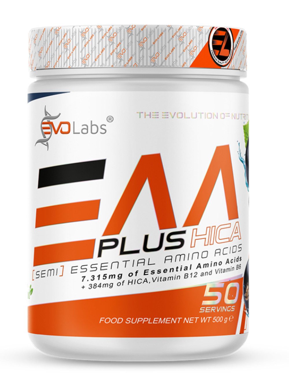 EVO Labs GmbH EVOLabs EAA+HICA 500g BCAA Aminosäure EAA+ Training DEUTSCHE QUALITÄT Pulver, 1 er Dose à 1,00 St., 8 EAA, semi-essenzielle Aminosäuren. Frei von Fett, Zucker und Salz.