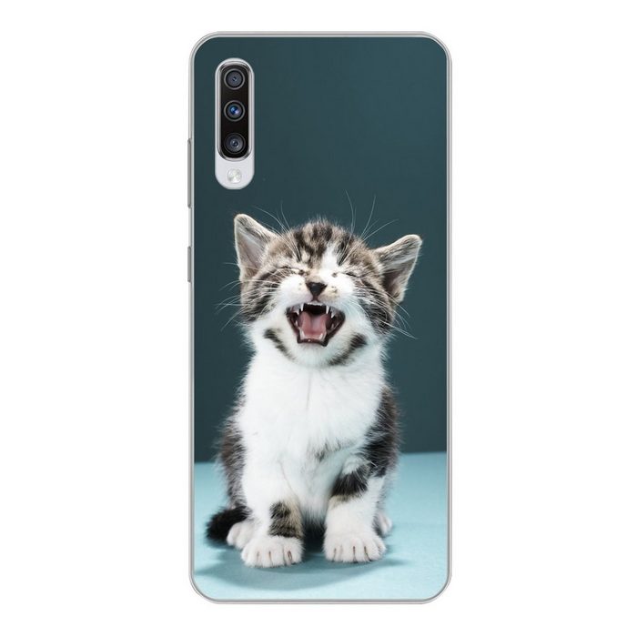 MuchoWow Handyhülle Katze - Kätzchen - Miau Phone Case Handyhülle Samsung Galaxy A70 Silikon Schutzhülle