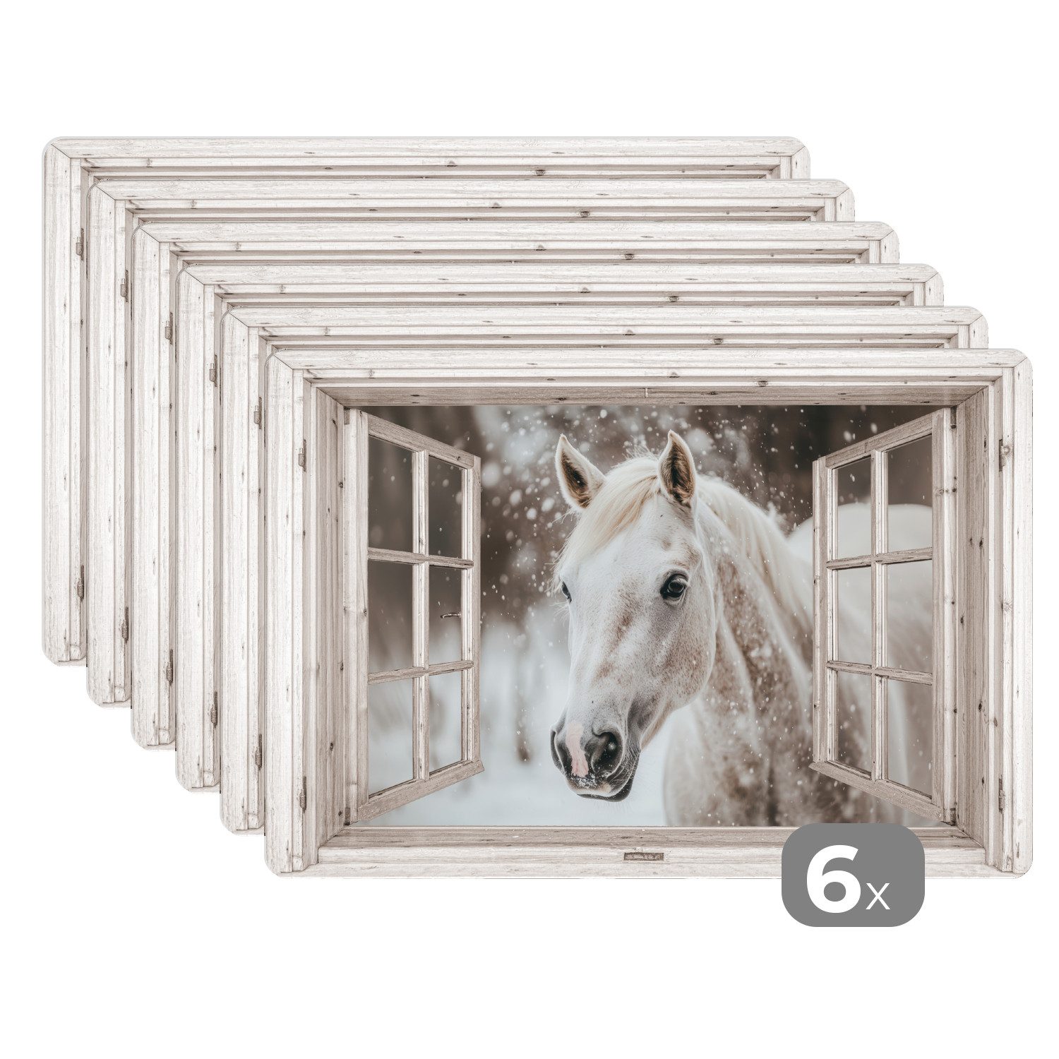 MuchoWow Platzset Pferd - Weiß - günstig online kaufen