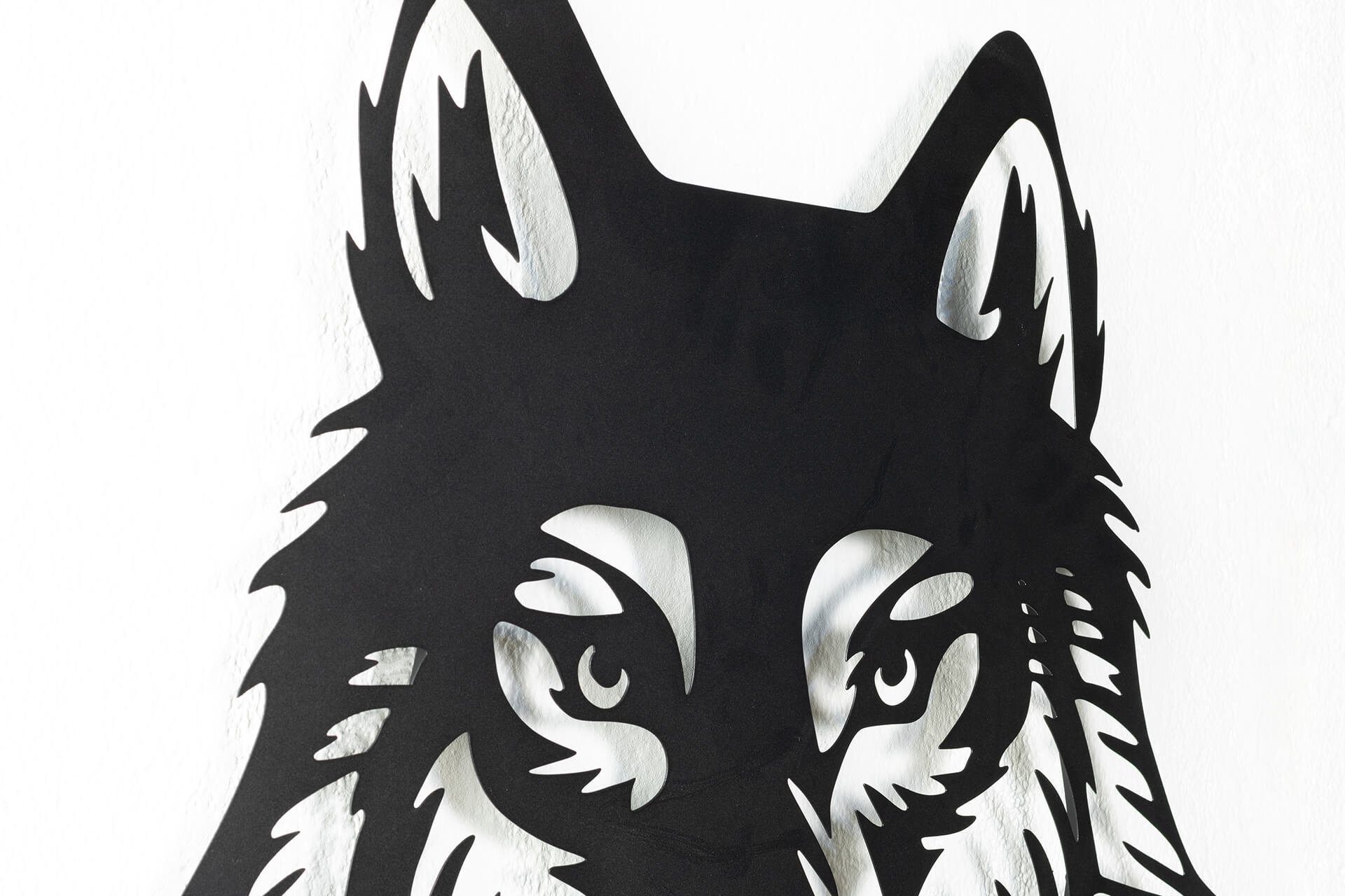 Wolfs handgefertigte Wanddekoobjekt des cm, 68x82x2 KUNSTLOFT Geschichte Wanddeko Metall
