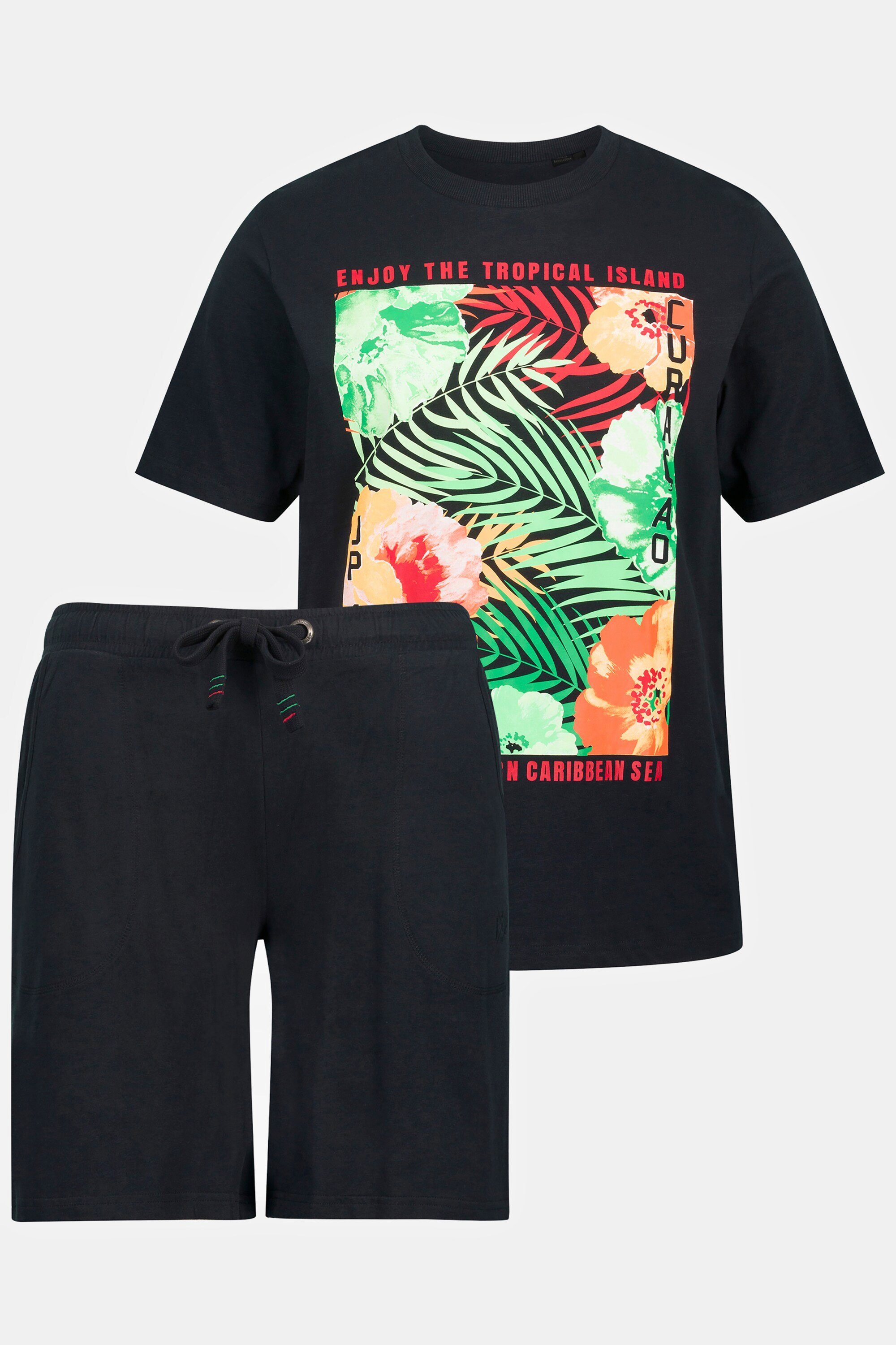 Shirt Schlafanzug Print Shorts bis kurz 7 Schlafanzug JP1880 mit XL