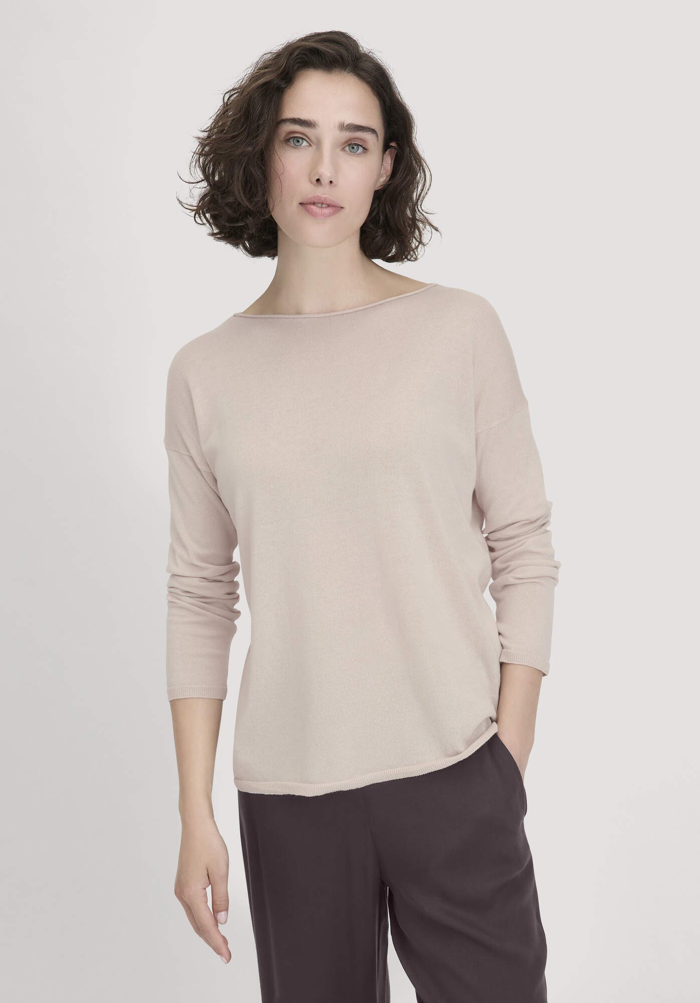 Hessnatur Strickpullover Oversize aus TENCEL™ Lyocell mit Bio-Baumwolle (1-tlg)