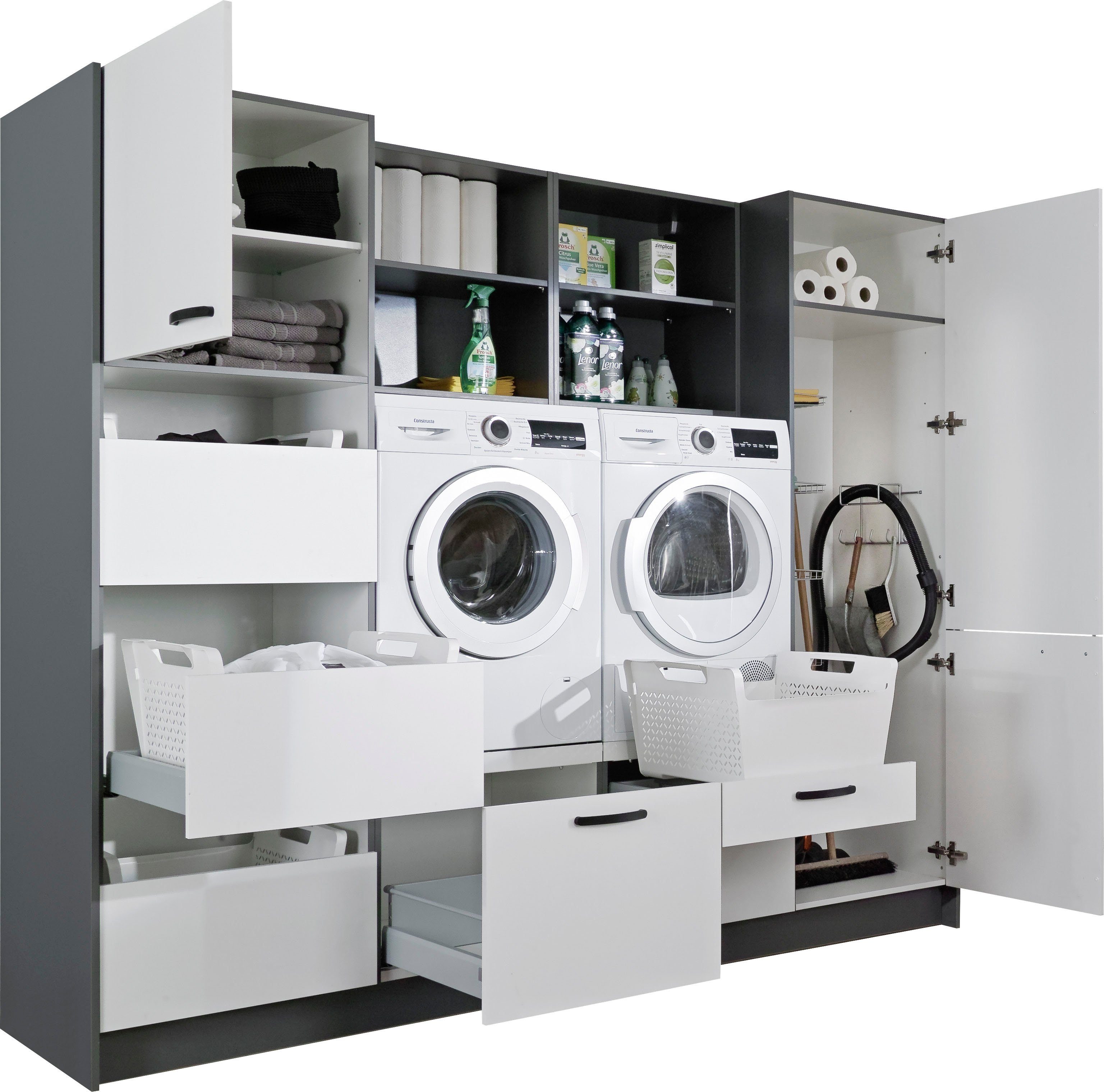 Express Küchen Schrank-Set Arta, (Komplett-Set, 9-St., ohne Geräte, vormontiert, mit Soft-Close-Funktion, Stellbreite 245 cm), ohne Geräte, vormontiert, mit Soft-Close-Funktion, Stellbreite 245cm