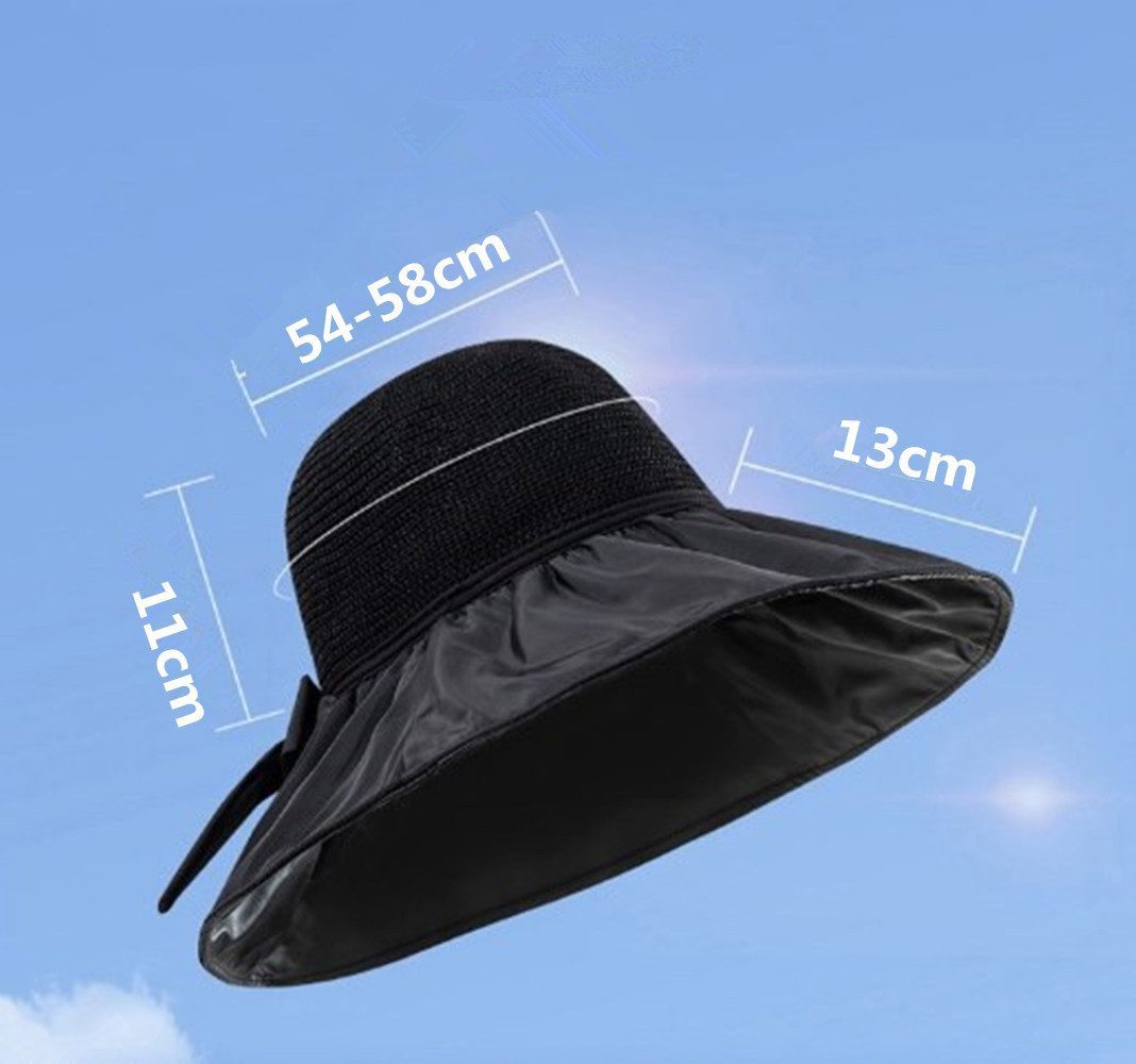 feinlux Schlapphut Sonnenhut Sonnenhut Damen (Packung, Sonnenschutz Sommerhut) für Damen Breite Krempe Outdoor Gartenhut Faltbar(2 Stück)