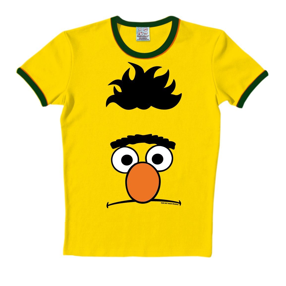 Gesicht T-Shirt Sesamstraße Printmotiv mit Bert - LOGOSHIRT tollem