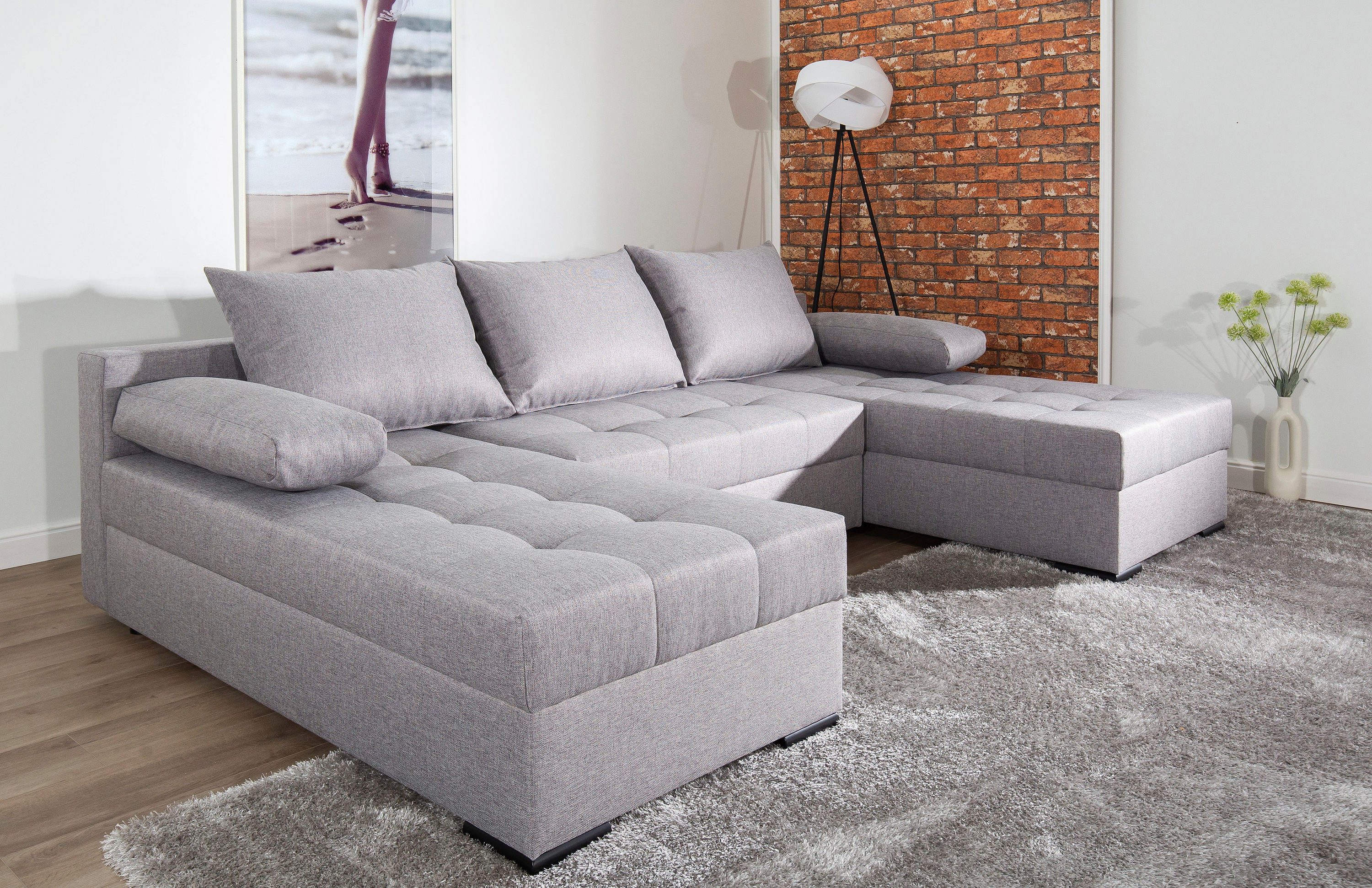 COLLECTION AB Wohnlandschaft "Josy, U-Form, Schlafsofa mit Bettkasten", (Co günstig online kaufen