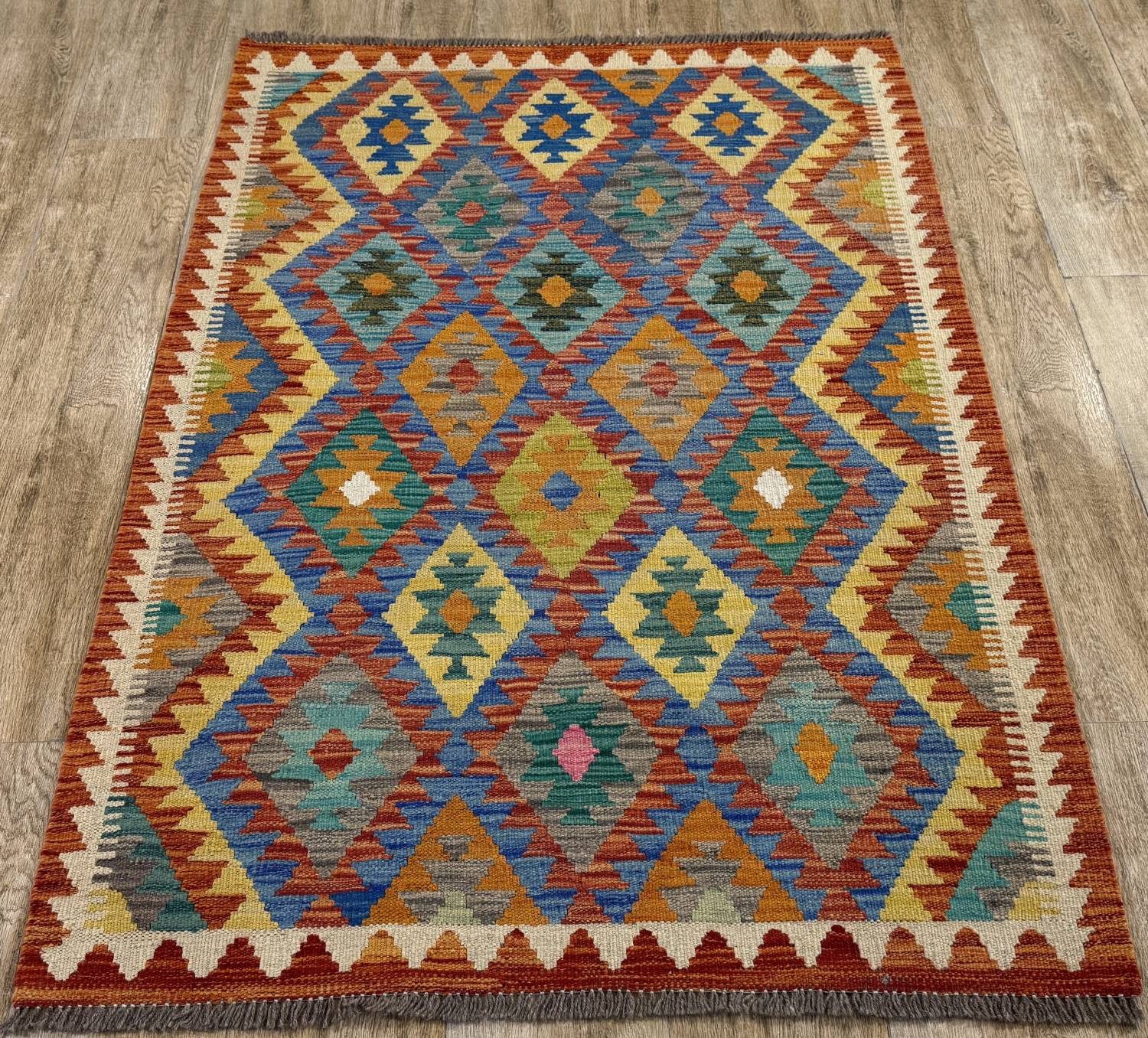 Rug Studios Teppich KELIM ORIGINAL HANDGEARBEITET, Rechteckig, Höhe: 5 mm, Handgefertigt, 104 x 149 cm, Multi