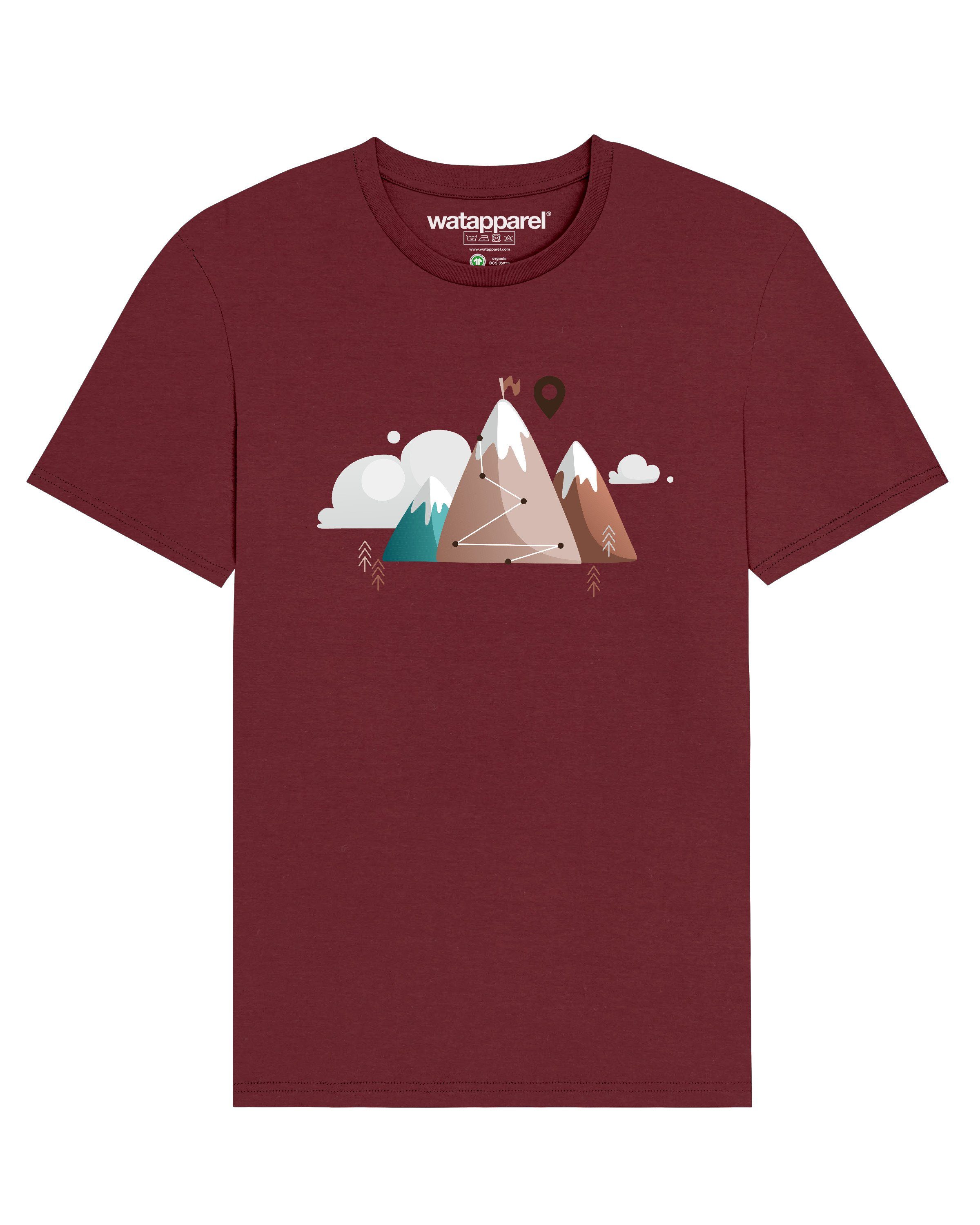 Path weinrot Apparel & Clouds wat? Mountain (1-tlg) Print-Shirt