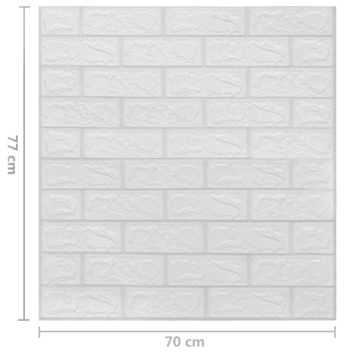 10 Selbstklebend 3D Stück Bricks vidaXL Wallpaper Fotohintergrund Weiß