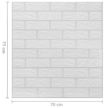 vidaXL Fotohintergrund 3D Wallpaper Bricks Selbstklebend 10 Stück Weiß