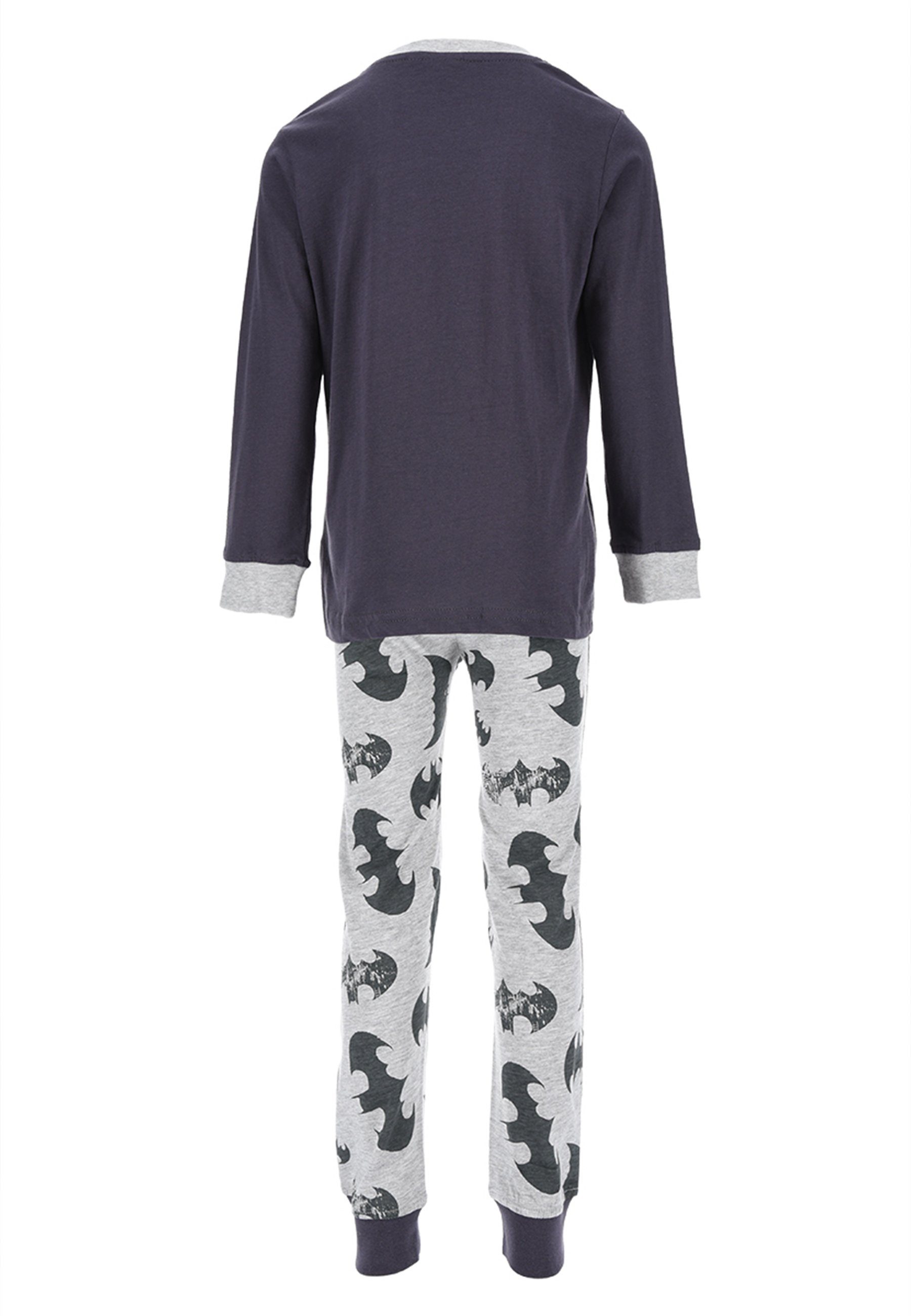 Nachtwäsche tlg) langarm Kinder Jungen Grau Batman Pyjama (2 Schlafanzug
