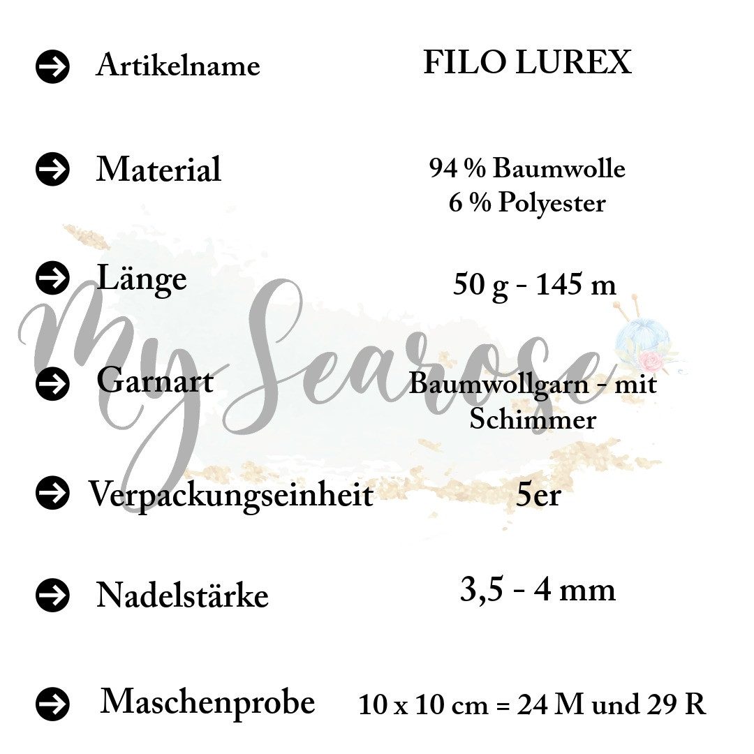 LANA GROSSA 5 x FILO LUREX Häkelwolle