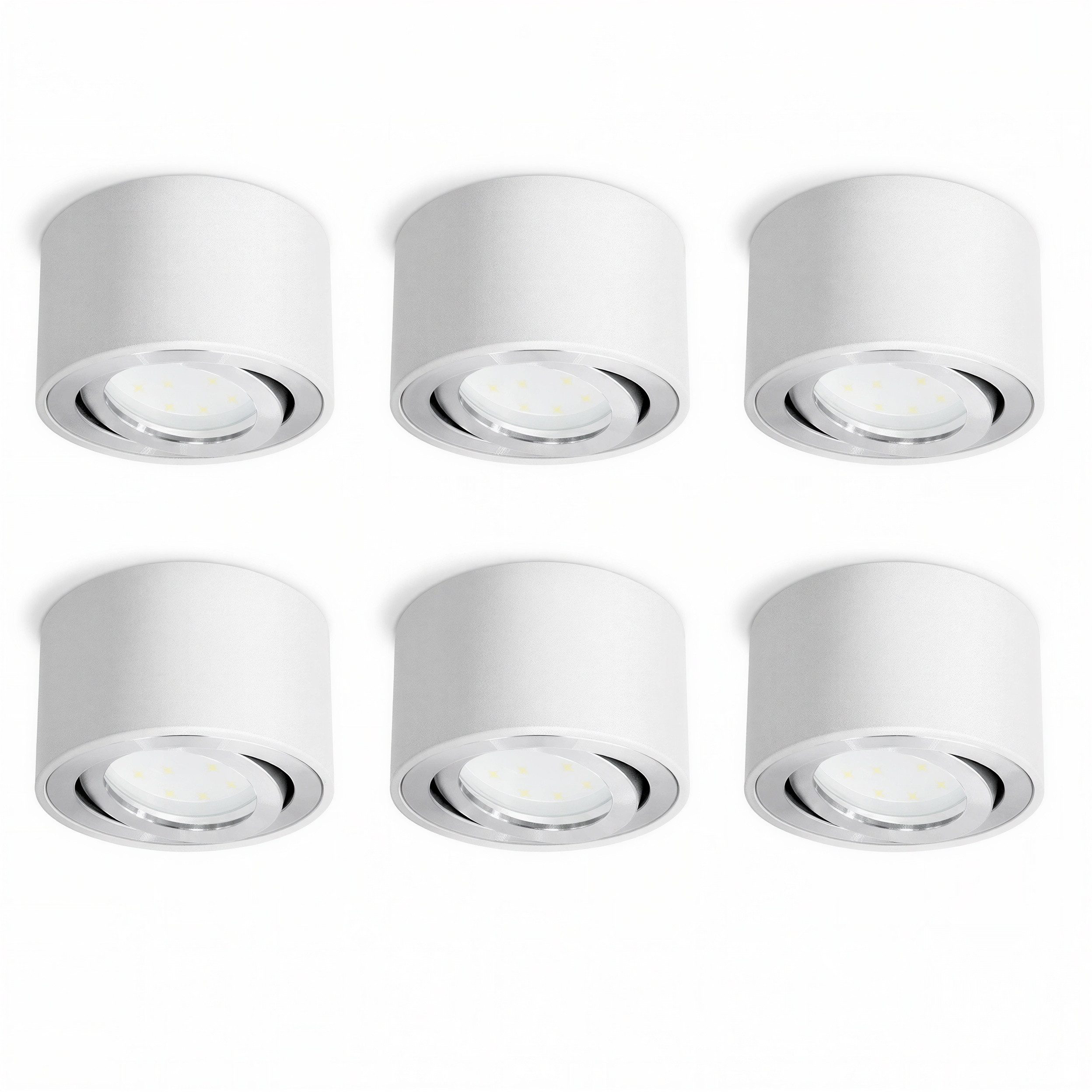 SSC-LUXon LED Aufbaustrahler CELI-1W Ausbauspot schwenkbar rund weiß LED Lampe 2W warmweiß Strahler, Warmweiß