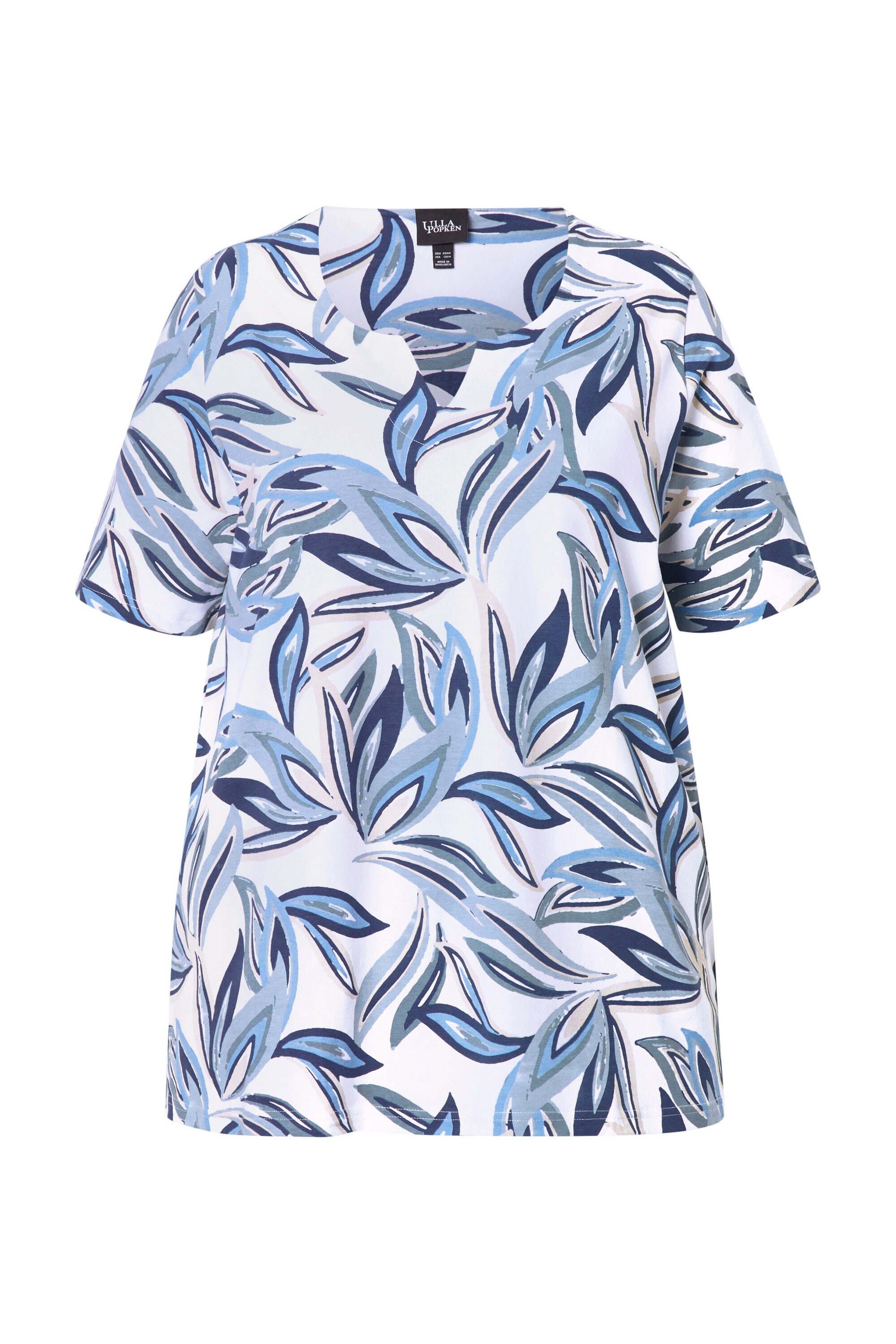 Ulla Popken T-Shirt T-Shirt Blätter A-Linie günstig online kaufen