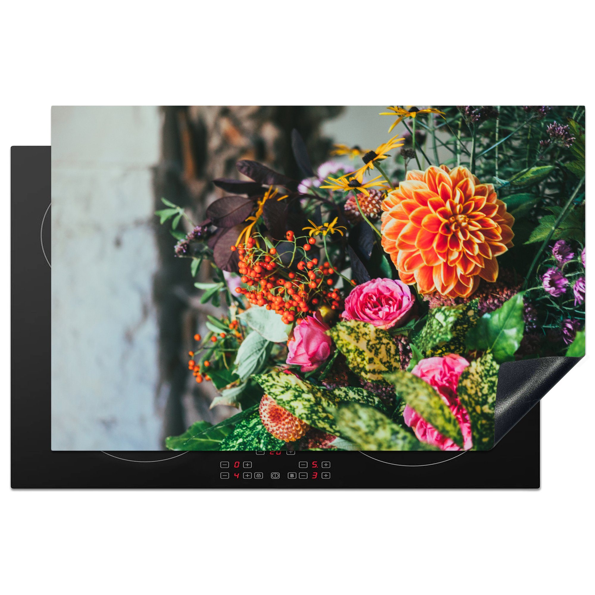 MuchoWow Herdblende-/Abdeckplatte Blumen - Licht - Natur, Vinyl, (1 tlg), 81x52 cm, Induktionskochfeld Schutz für die küche, Ceranfeldabdeckung | Herdabdeckplatten