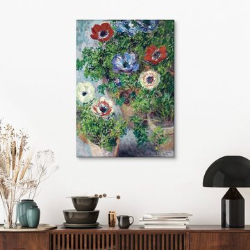 Posterlounge Leinwandbild Claude Monet, Anemonen in einer Vase, Wohnzimmer Malerei