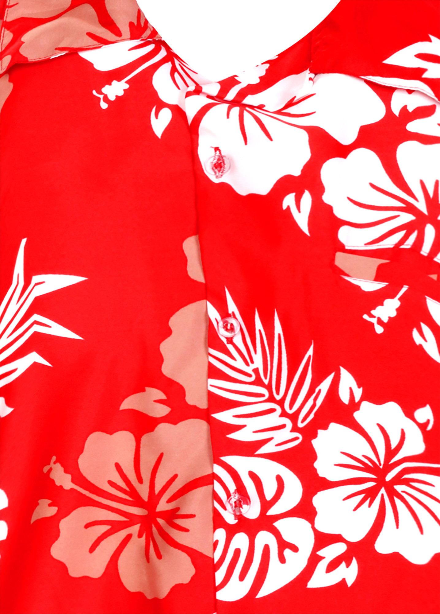 King Kameha Hawaiihemd "Mono Hibiscus" Funky Hawaii-Hemd Herren Kurzarm Front-Tasche Stylish
