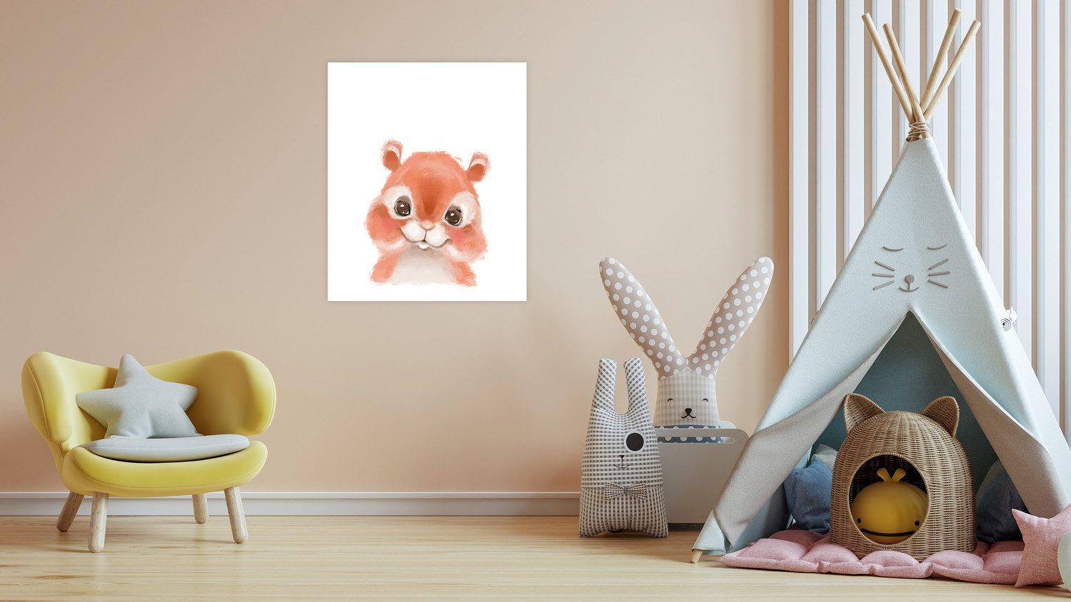 Lüttenhütt Bild mit Rahmen oder Poster, Niedliches Eichhörnchen, Eichhörnchen, Fantasy, Tiere (1 St), HD Premium Druck