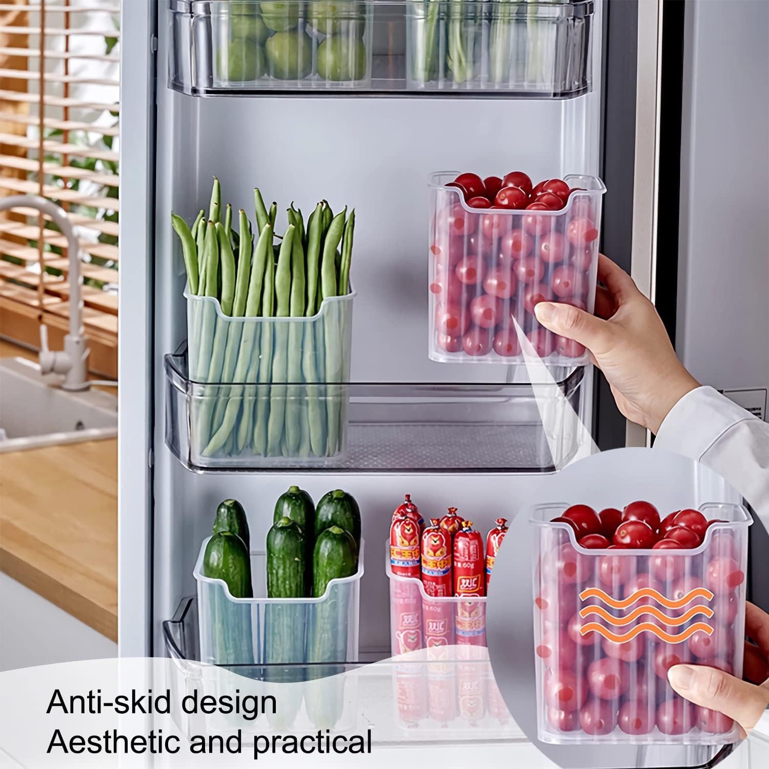 FELIXLEO Küchenorganizer-Set Kühlschrank Organizer Set 6pcs Door Aufbewahrungsbox Küche, (6-tlg) – Bild 3 von 5