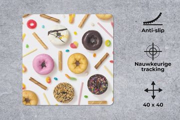 MuchoWow Gaming Mauspad Donuts, Süßigkeiten und Kekse (1-St), Mousepad mit Rutschfester Unterseite, Gaming, 40x40 cm, XXL, Großes