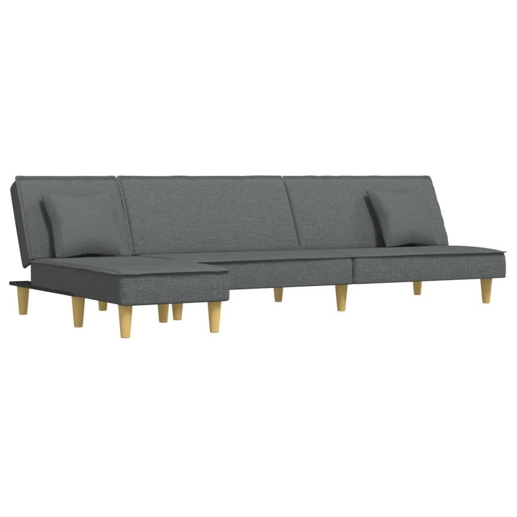 Sofa vidaXL Dunkelgrau 255x140x70 L-Form Schlafsofa Stoff cm in