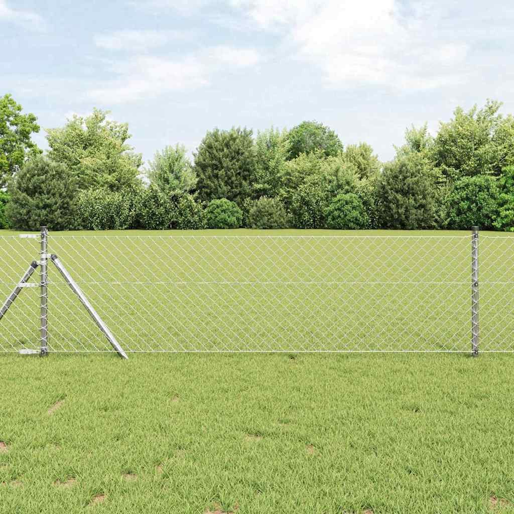 furnicato Zaunpfosten Zaunpfosten-Set aus Stahl Silber 1000 x 3,2 x 80 cm, (1-St), Wetterbeständige Zaunanlage, UV-geschützt und rostgeschützt für Garten