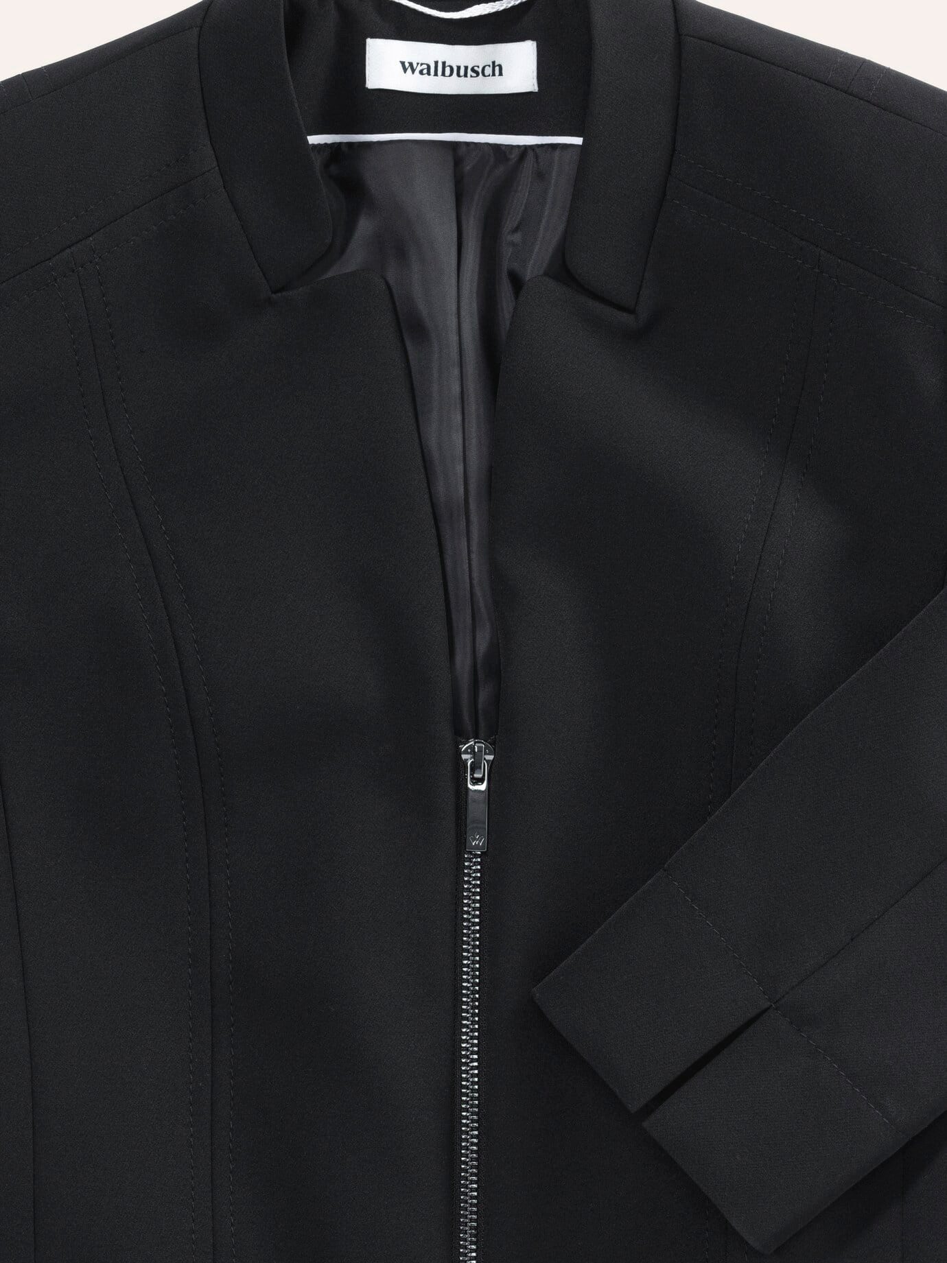 Walbusch Jackenblazer Damen Kofferblazer knitterfrei waschmaschinenfest Reißverschluss-Blazer in Kurzgröße, elastisches Futter, Schmuckkragen – Bild 4 von 5