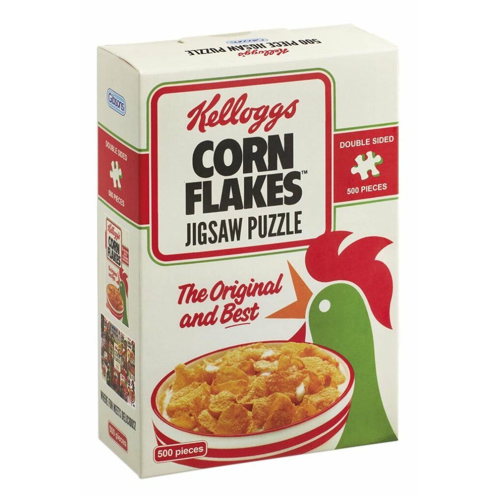 GIBSONS Puzzle Kellogg`s Cornflakes doppelseitiges Puzzle 500 Teile, Puzzleteile