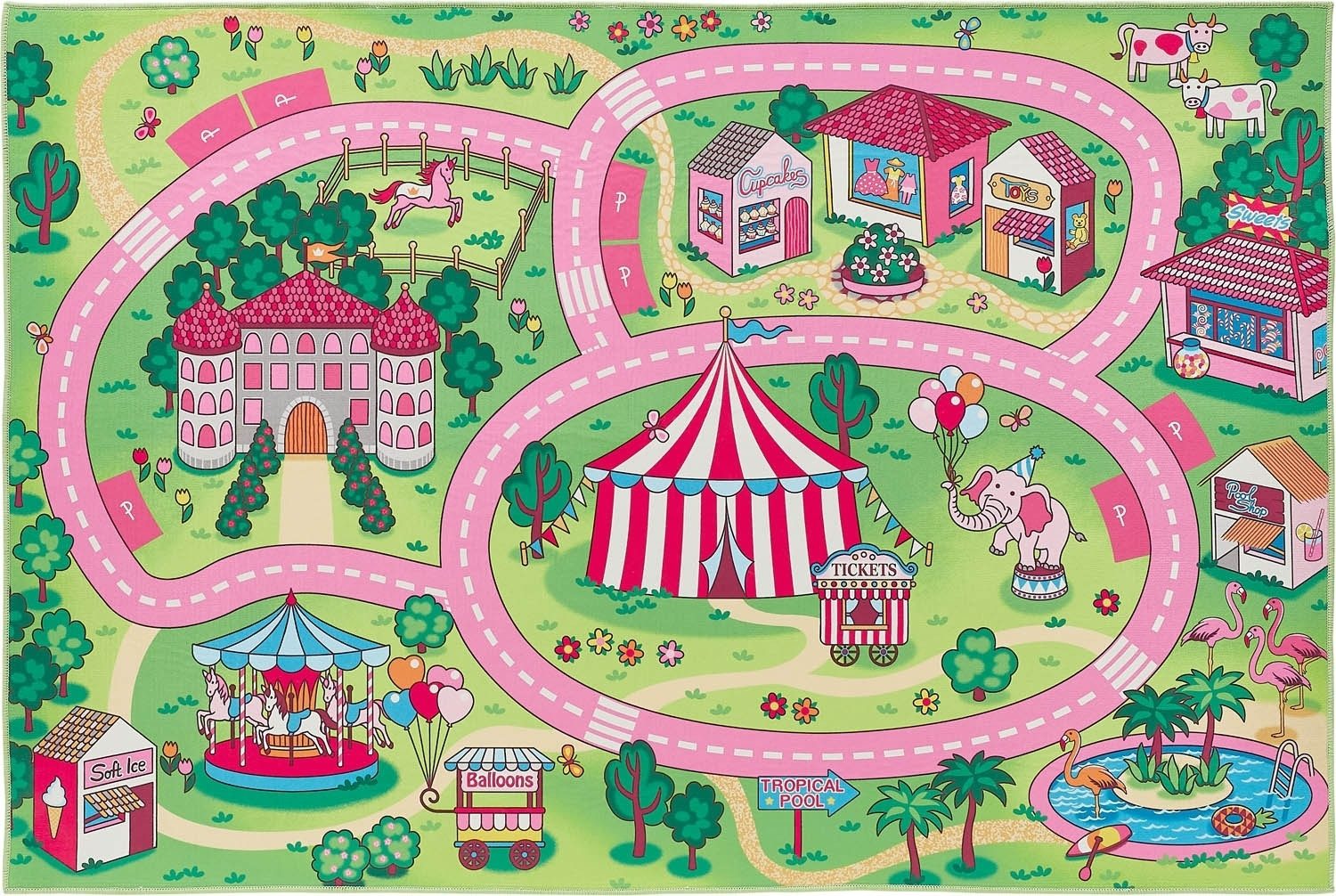 LUXOR living Teppich Kinderstraßenteppich PINKWONDER, 150 x 100 cm, rechteckig