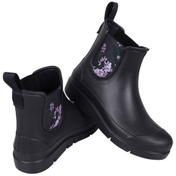 Sarcia.eu STELLA Schwarze, kurze Gummistiefel mit Blumen-Print Lemigo 36 EU Gummistiefel