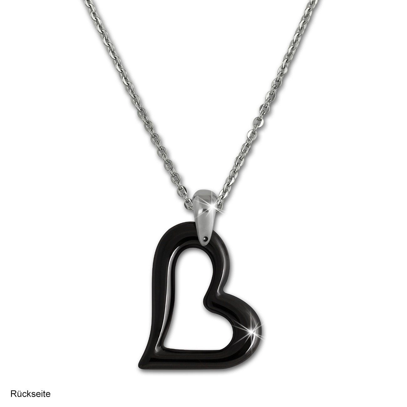 Amello Edelstahlkette Amello Herz Halskette silber günstig online kaufen