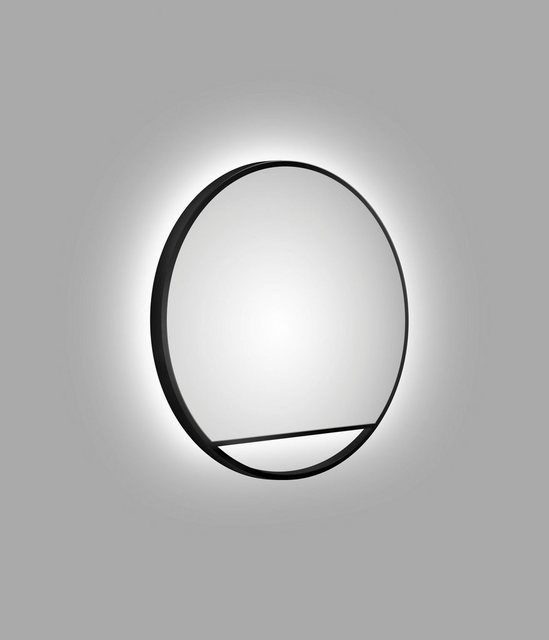 Talos Dekospiegel, rund, mit indirekter LED Beleuchtung in schwarz matt Ø 60 cm-Otto